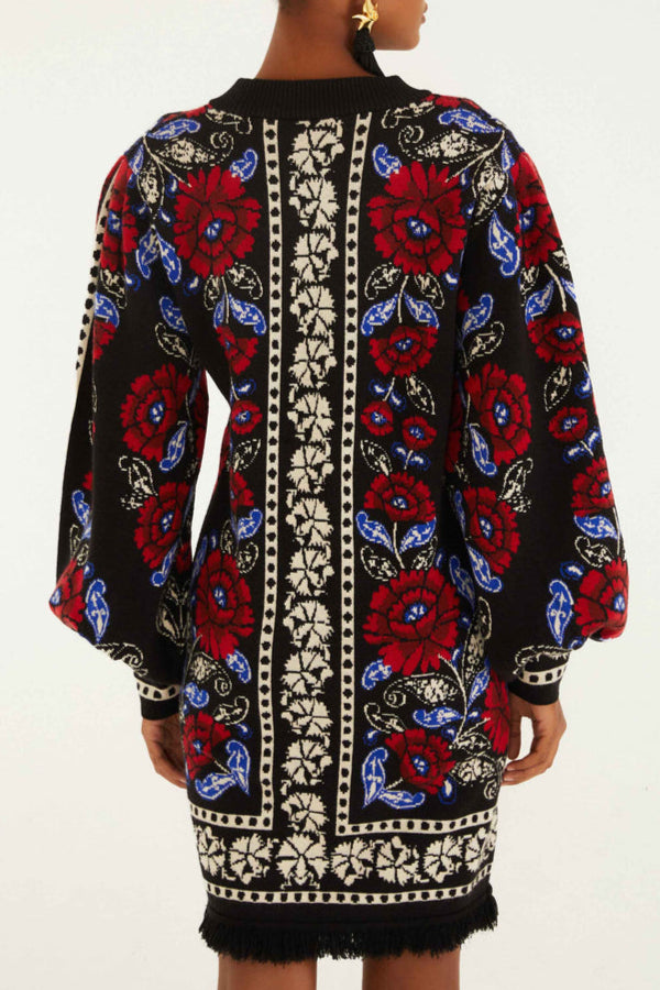 Farm Rio - Abito in maglia rose