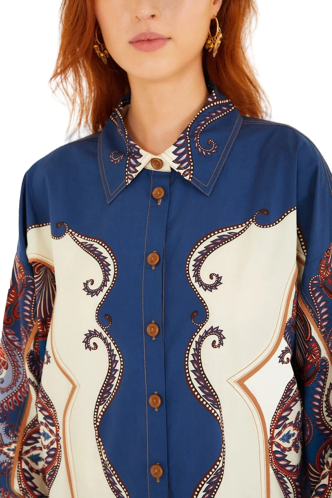 Farm Rio - Camicia arabesque blu