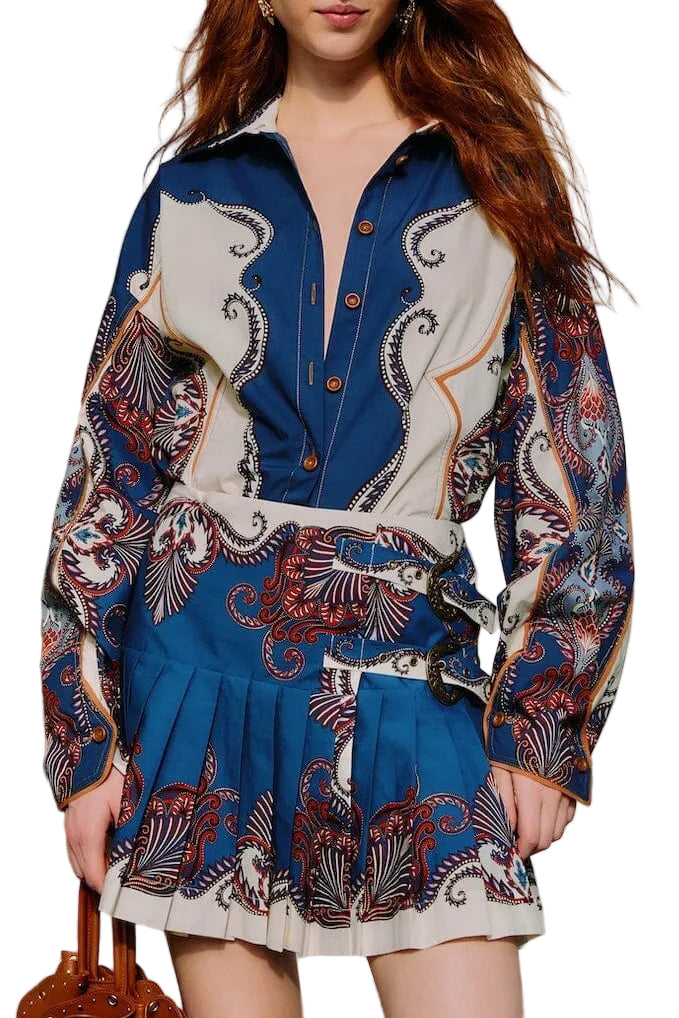 Farm Rio - Camicia arabesque blu
