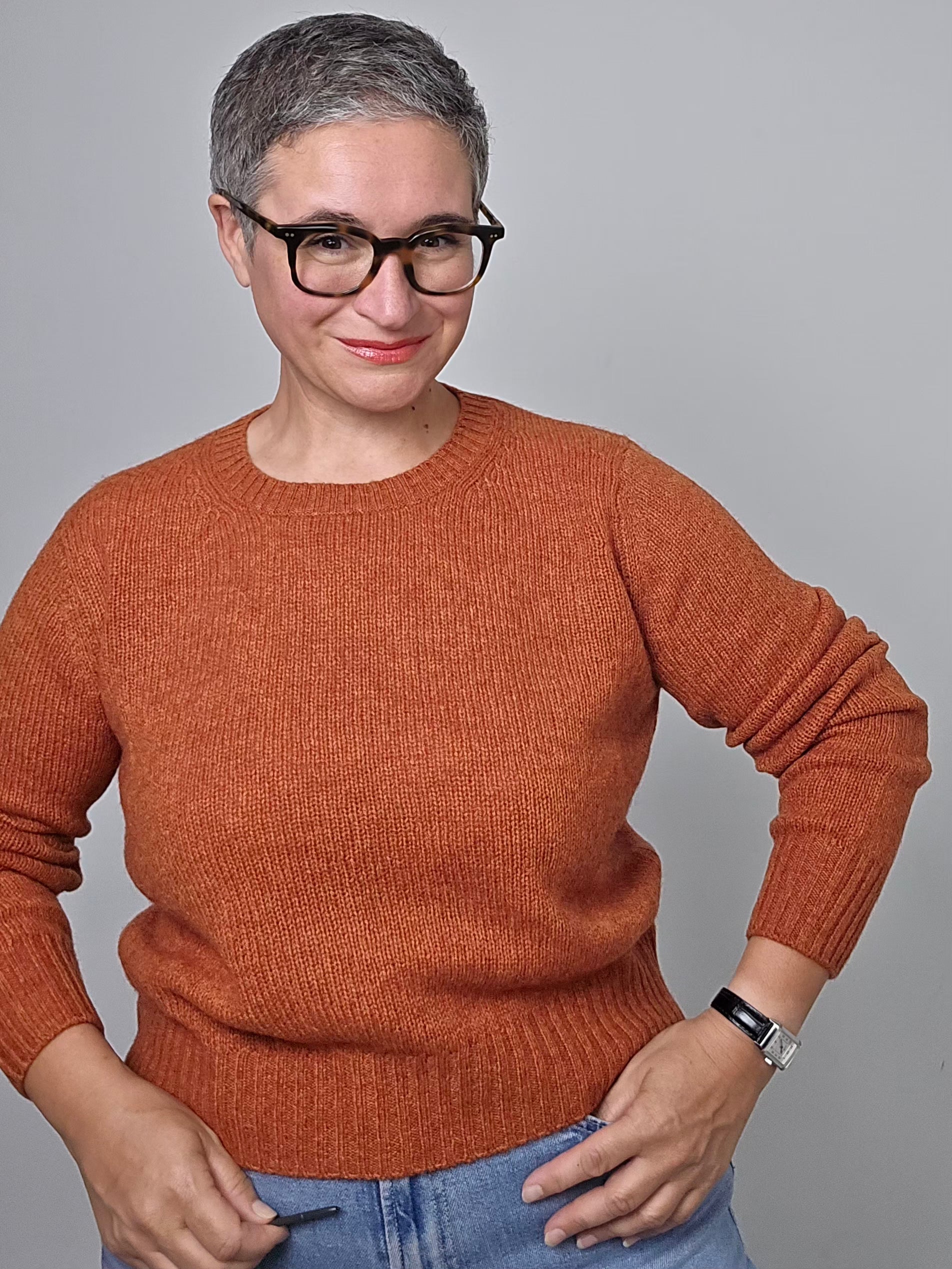 Be You - Maglia girocollo in cashmere orange