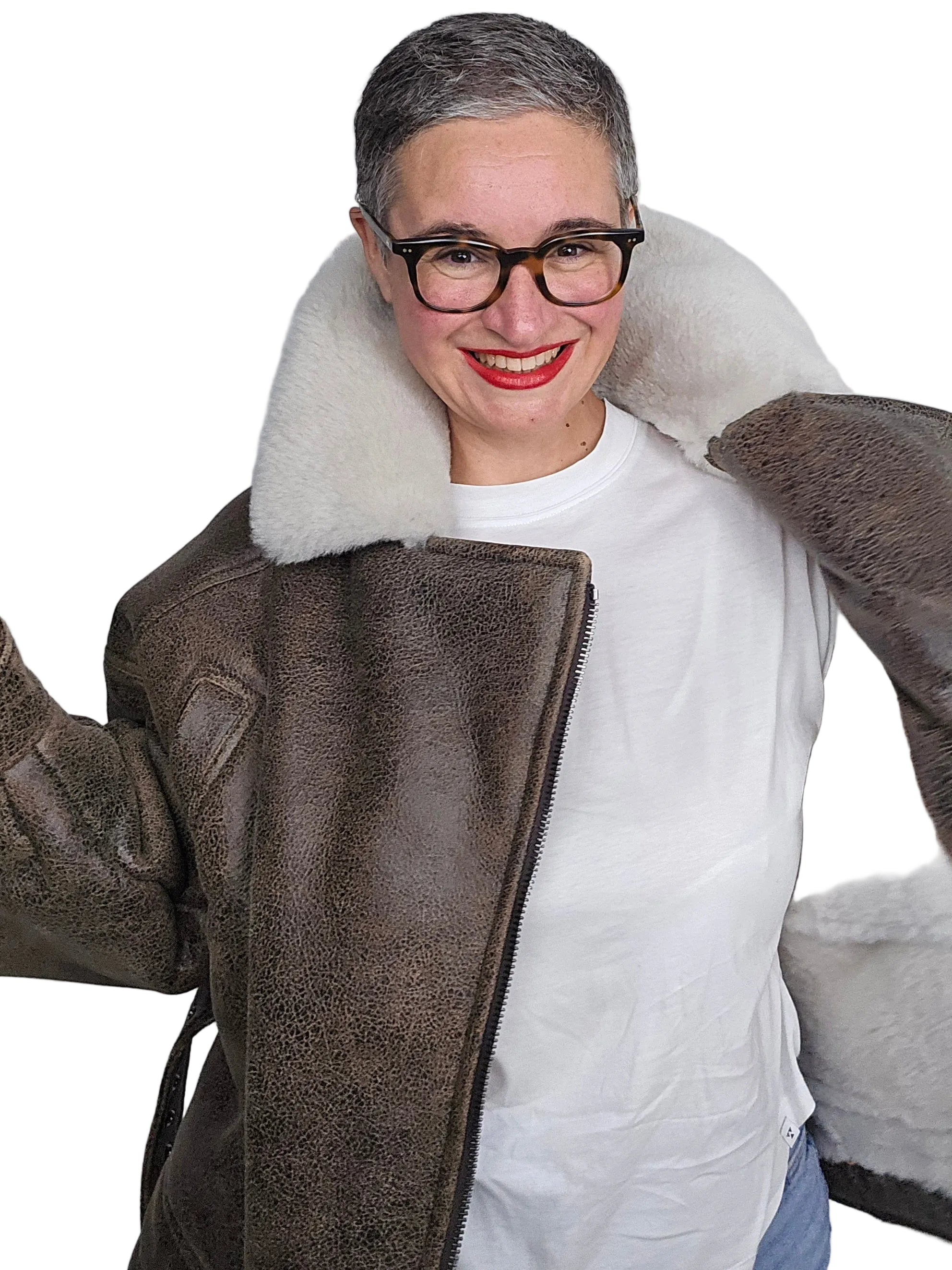 Blancha - Giacca vintage straight merino