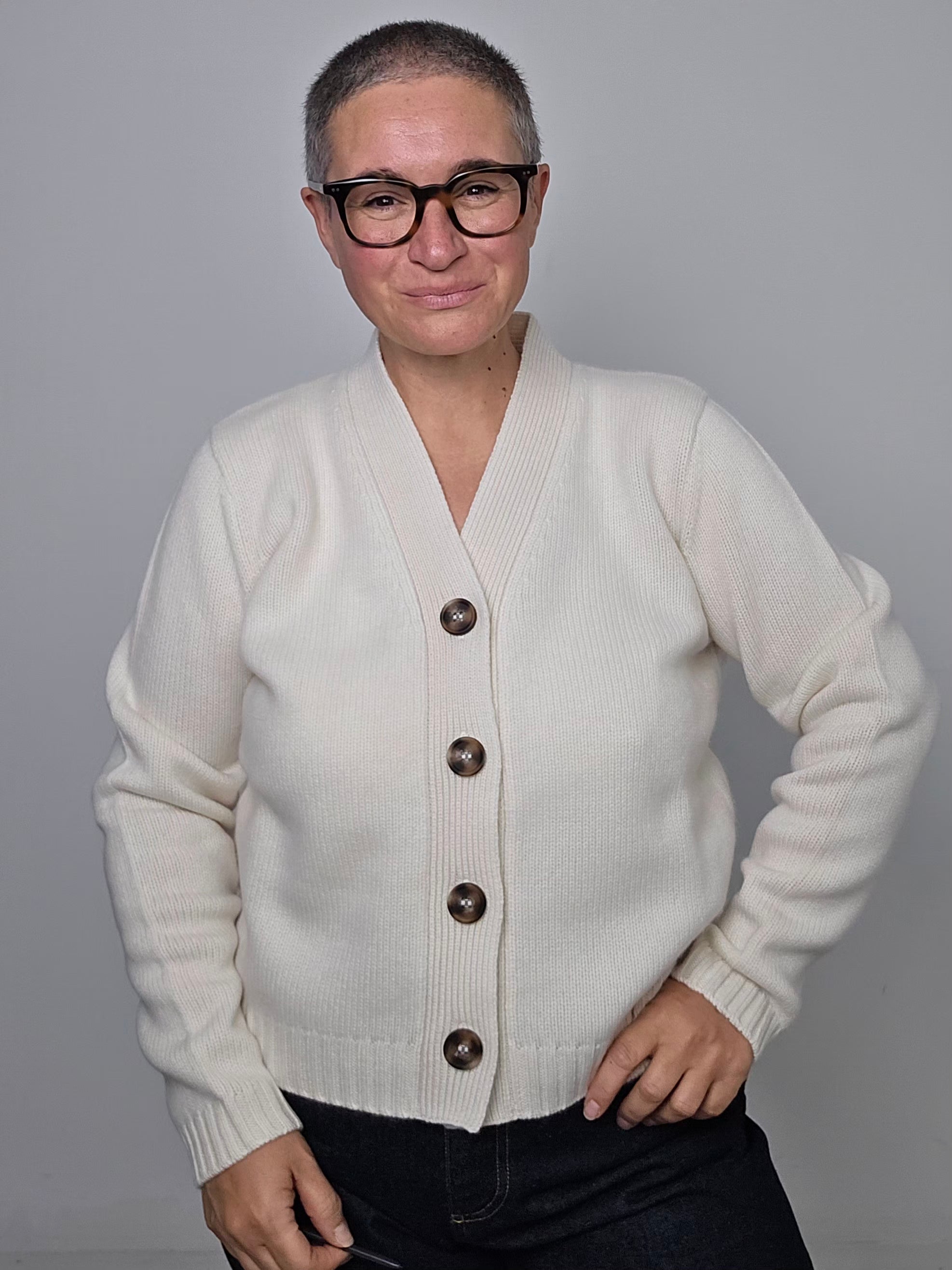 Be You - Cardigan cashmere avorio