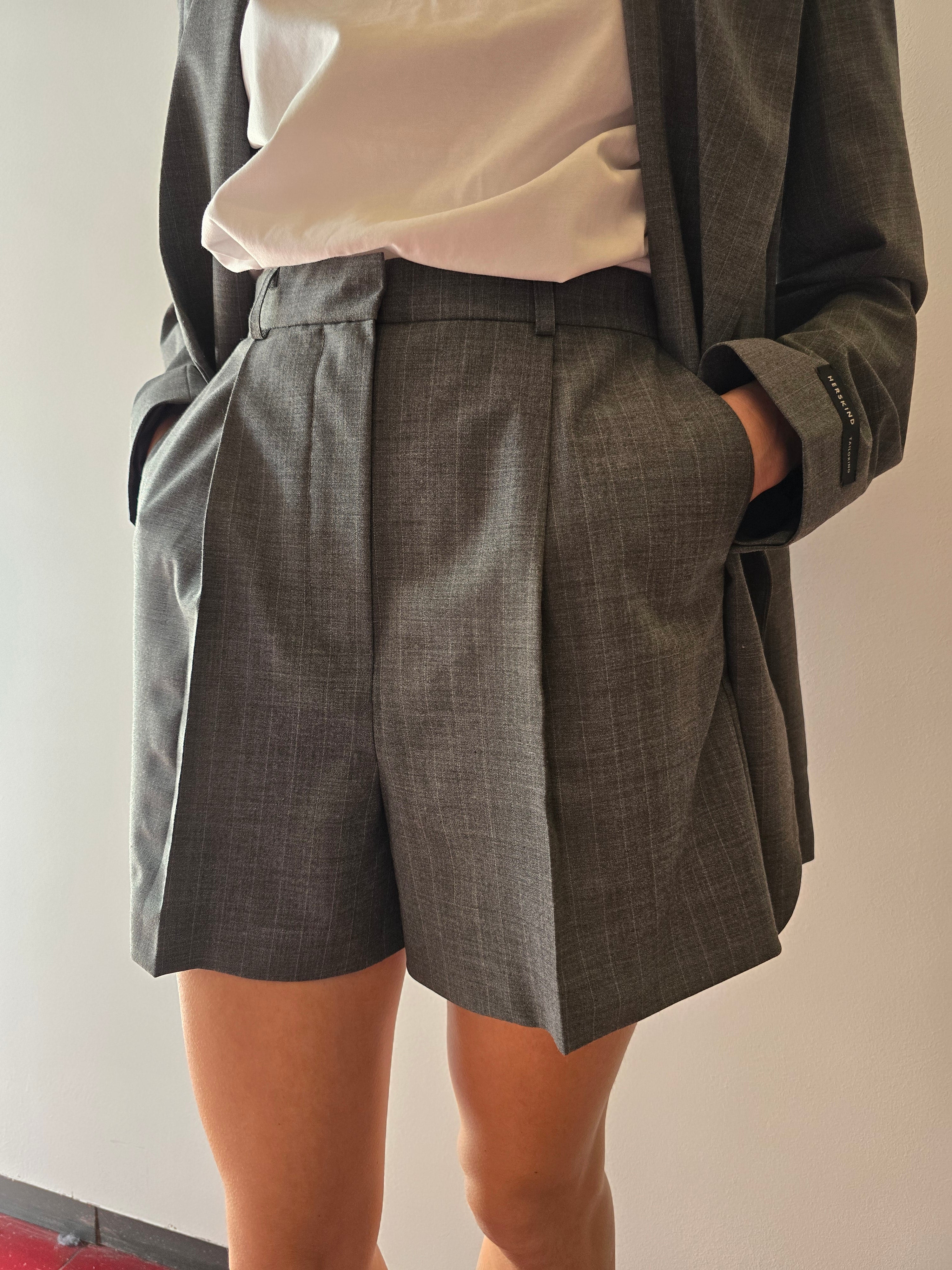 Herskind - Short, gessato grigio
