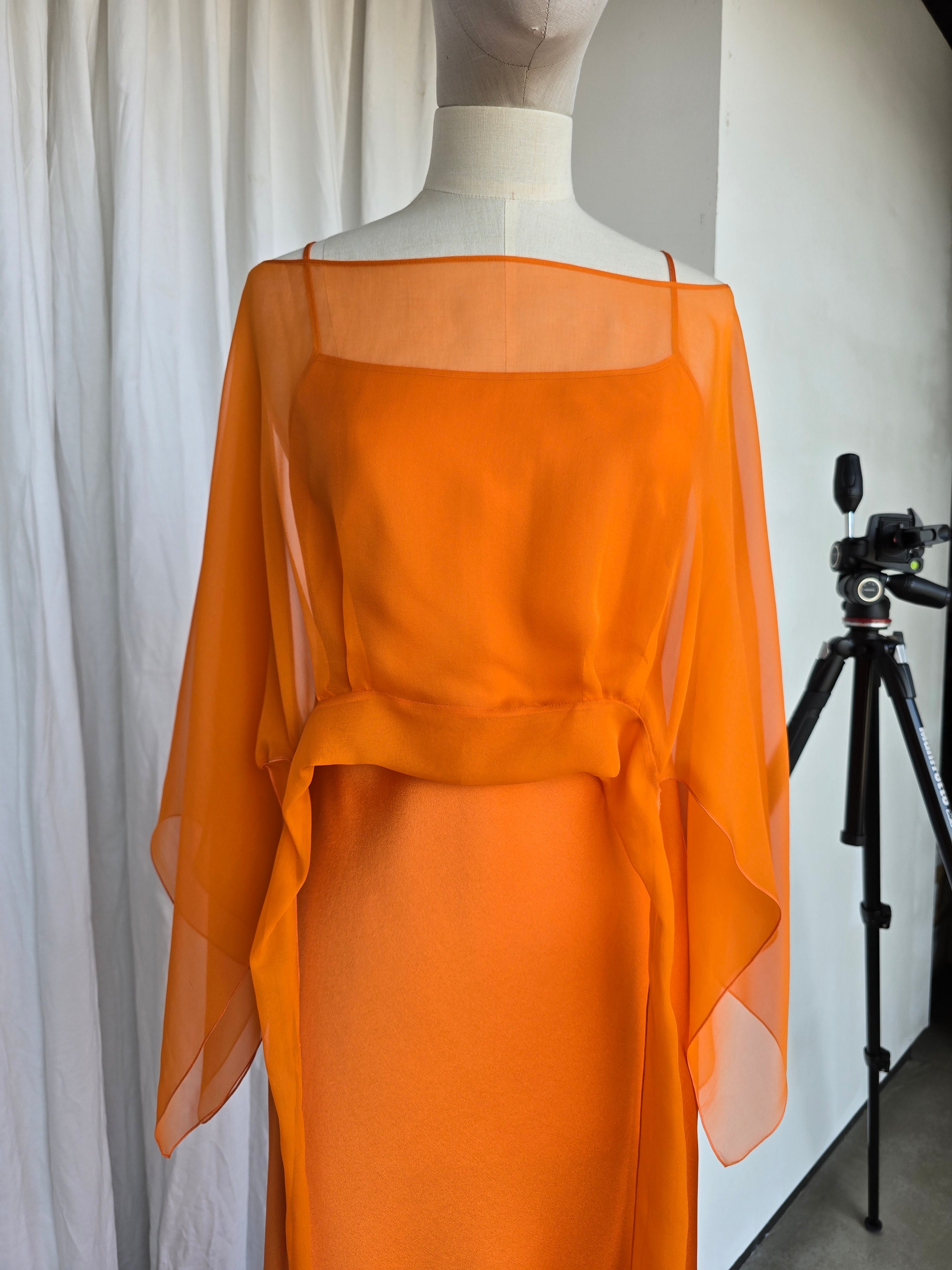 Alberta Ferretti - Abito in satin arancione