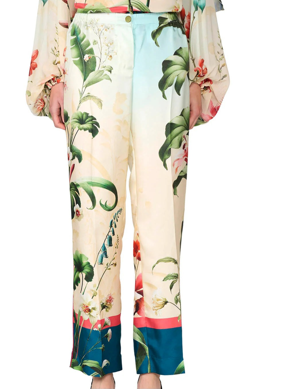 F.R.S. - Pantalone wildflowers blu