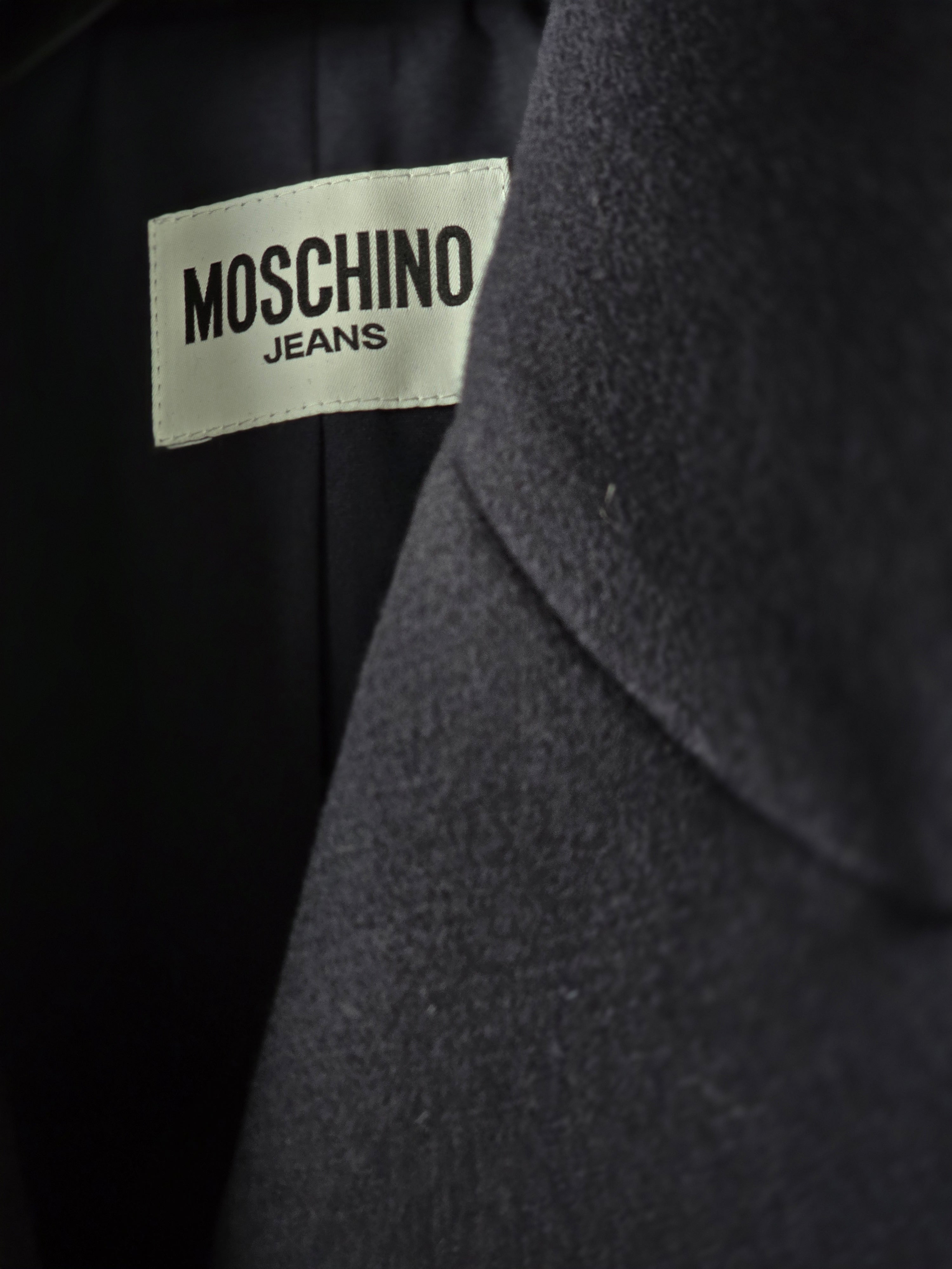 Moschino Jeans - Cappotto in panno blu