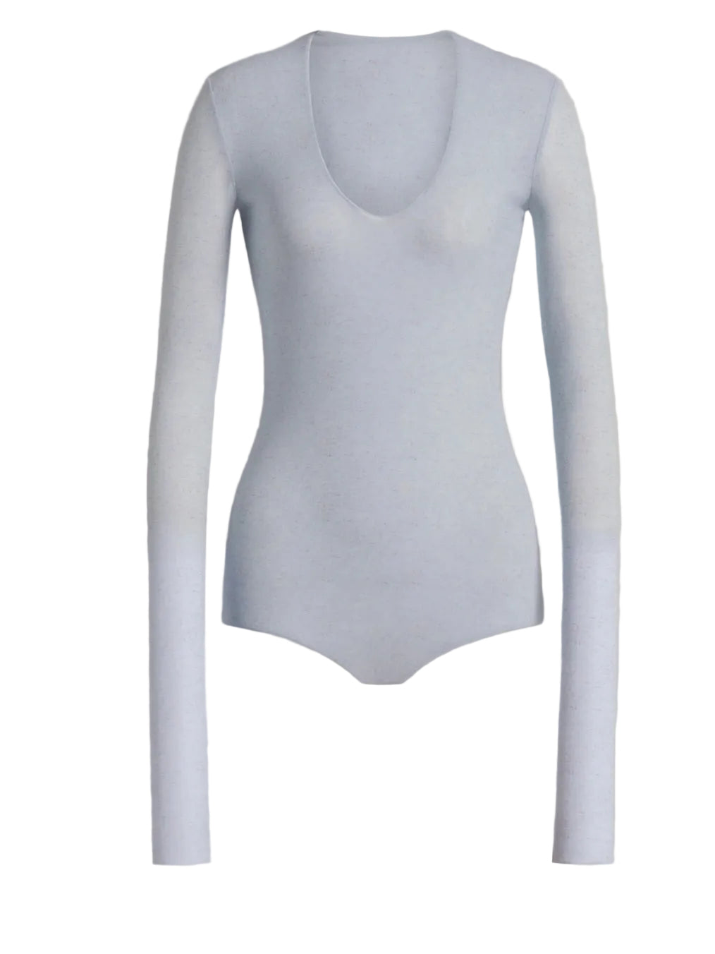 Alberta Ferretti - Body tulle stampato azzurro