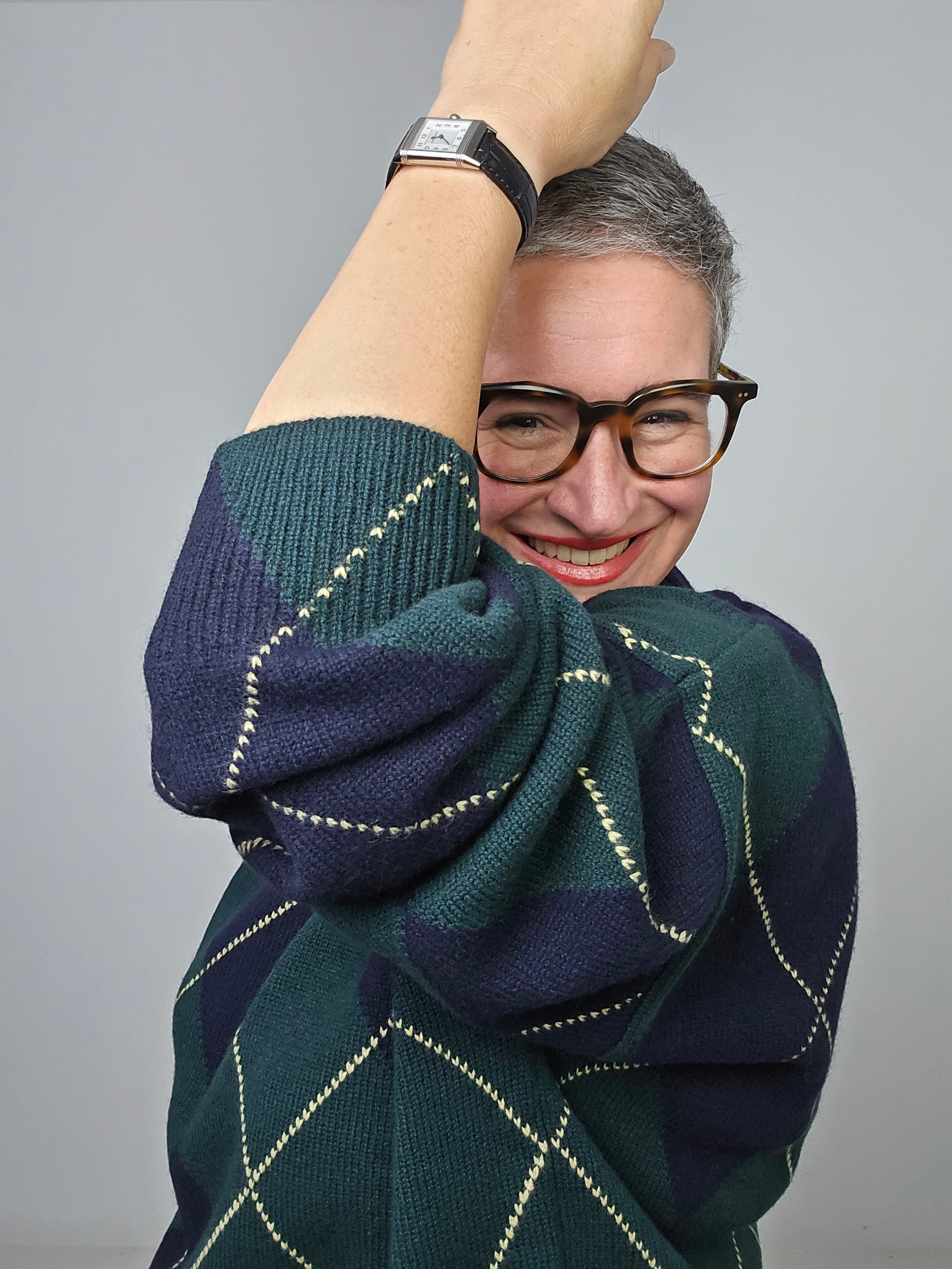 Be You - Maglia girocollo a rombi cashmere