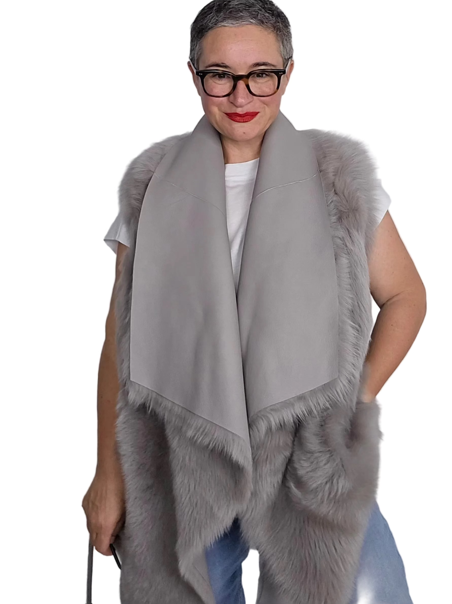Blancha - Gilet tortora merino