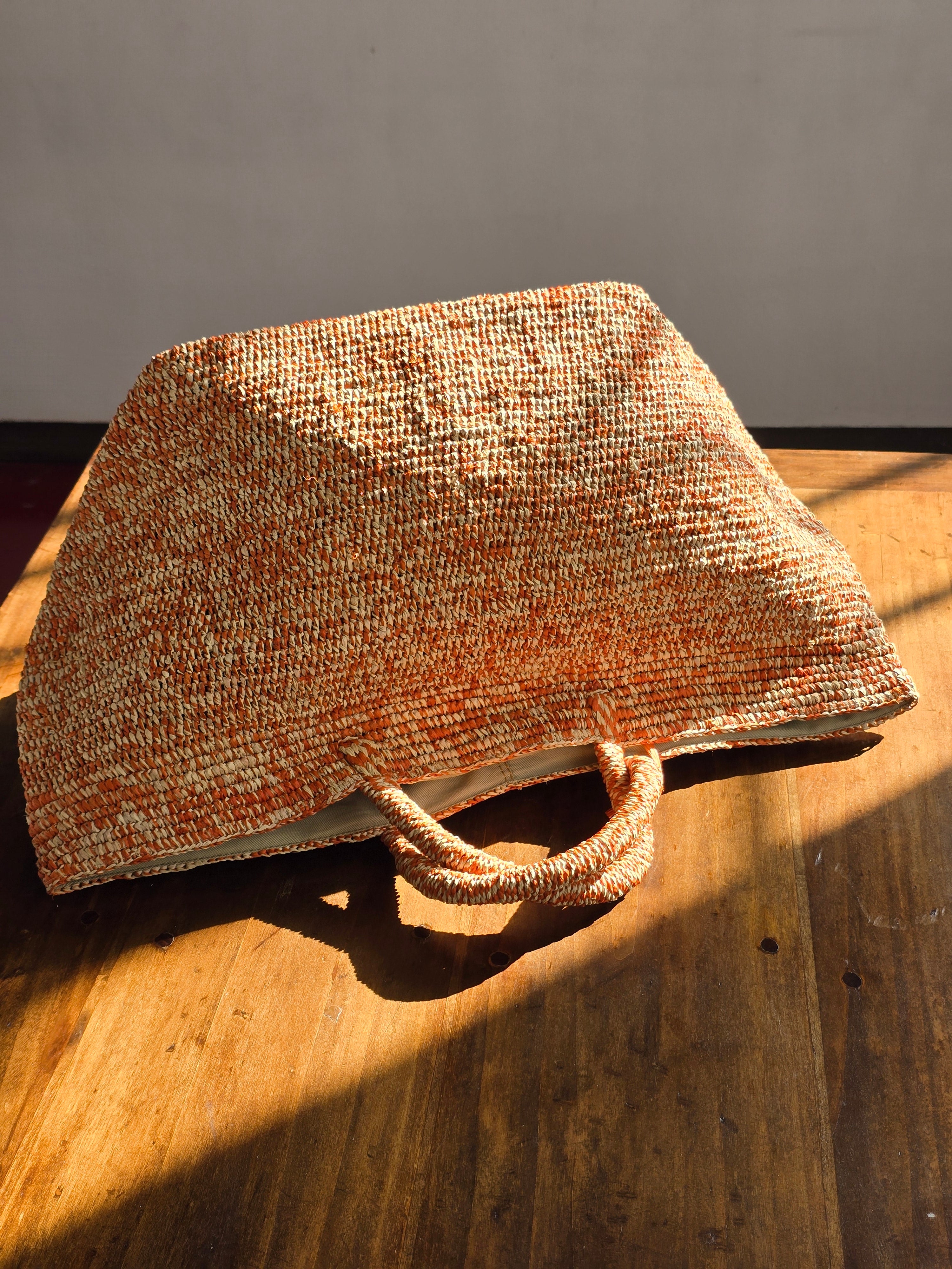Ibeliv - Borsa in rafia grande "Vanilla" Brick