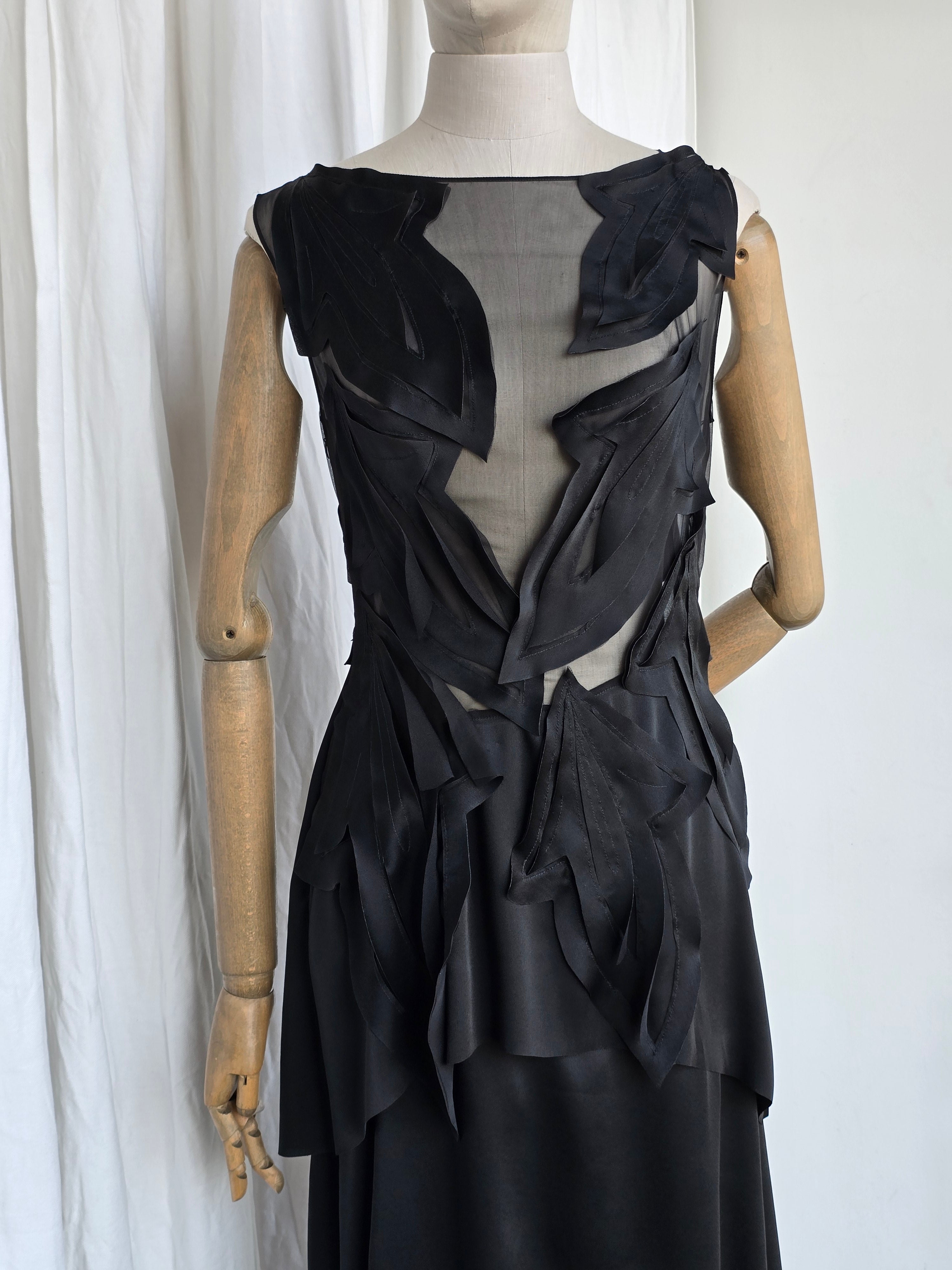 Alberta Ferretti - Abito senza maniche in satin, nero