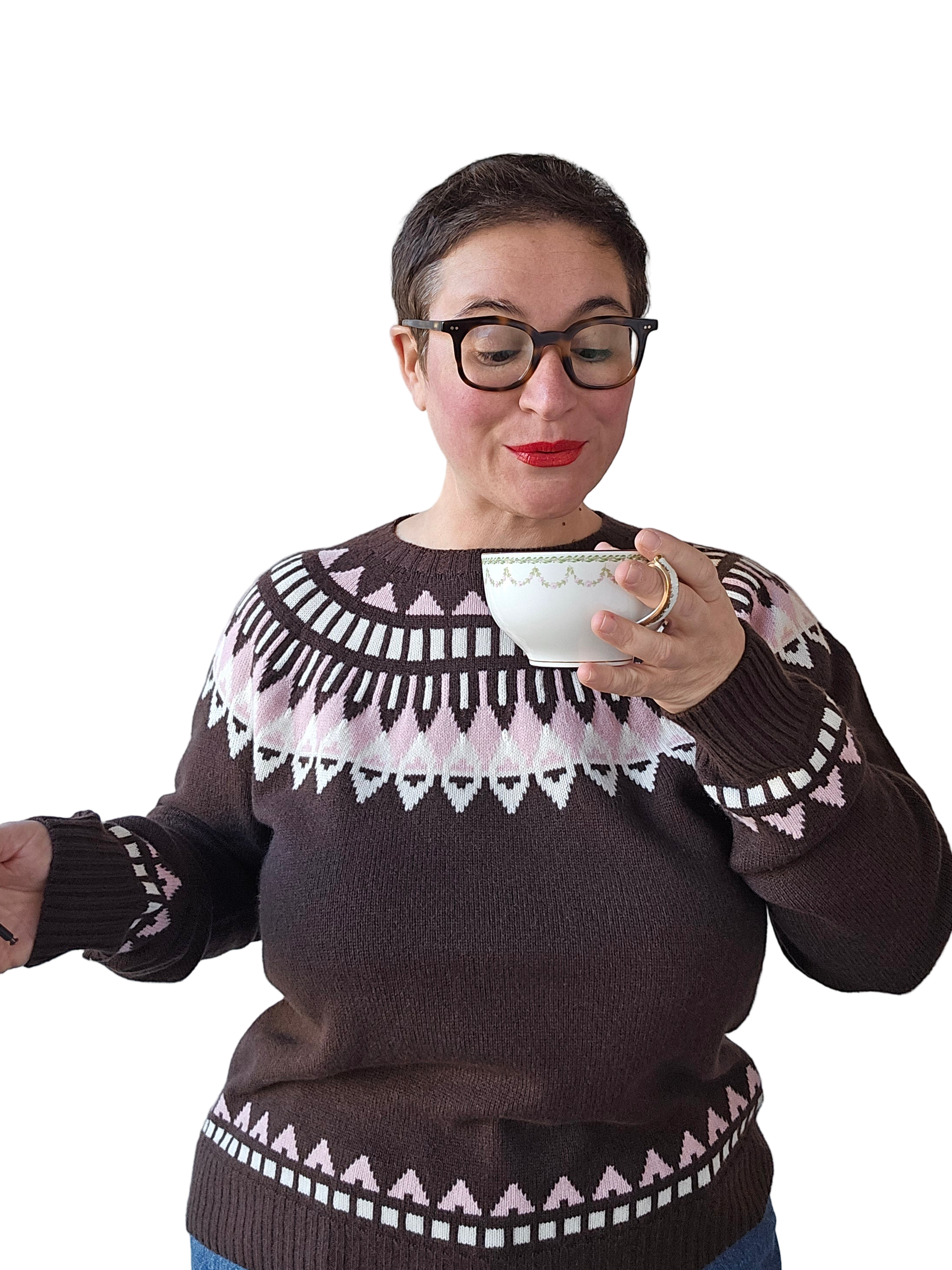 Canessa - Girocollo apres sky in lana e cashmere brown