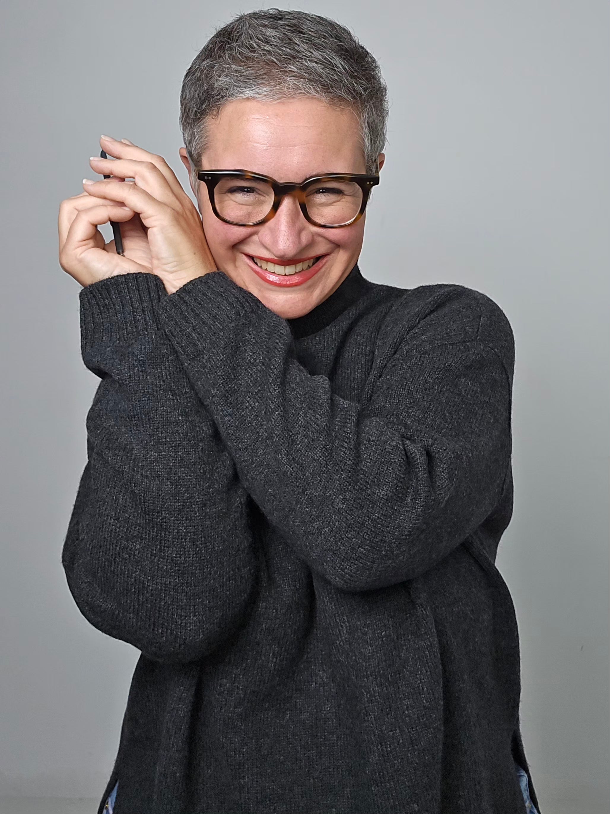 Be You - Maglia cashmere turtle neck grigio