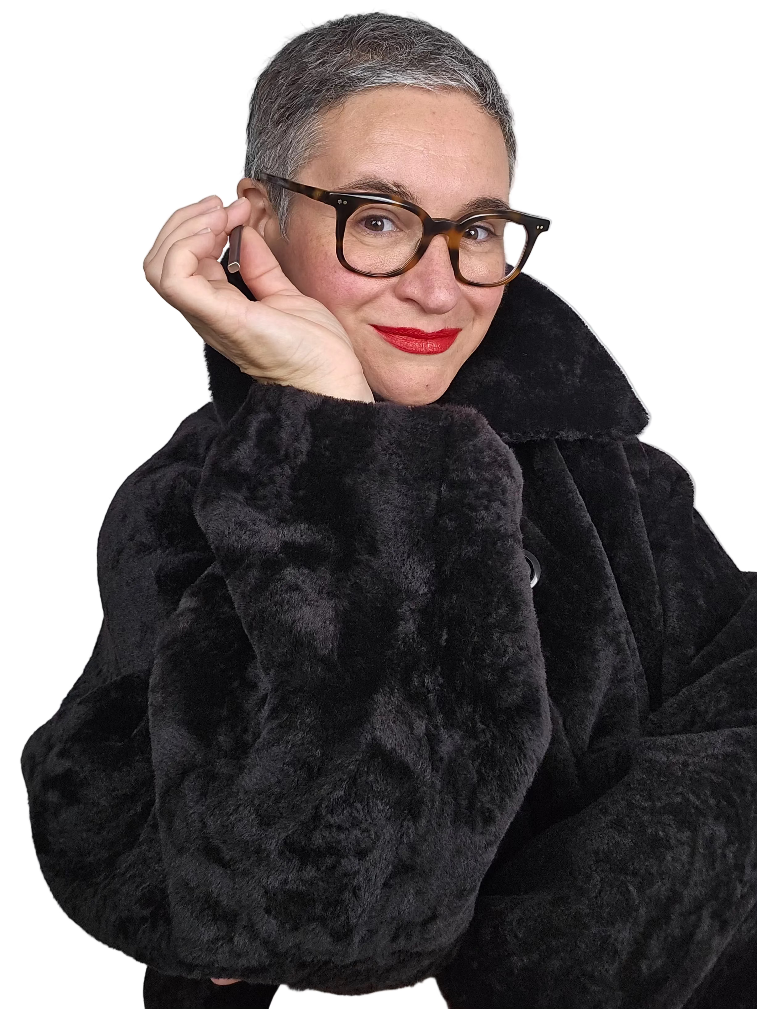 Blancha - Cappotto cioccolato con cintura