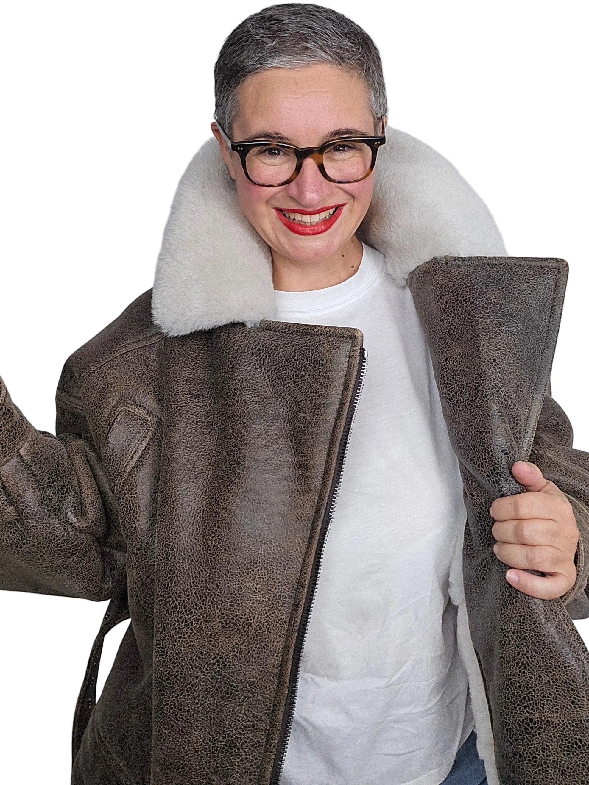 Blancha - Giacca vintage straight merino