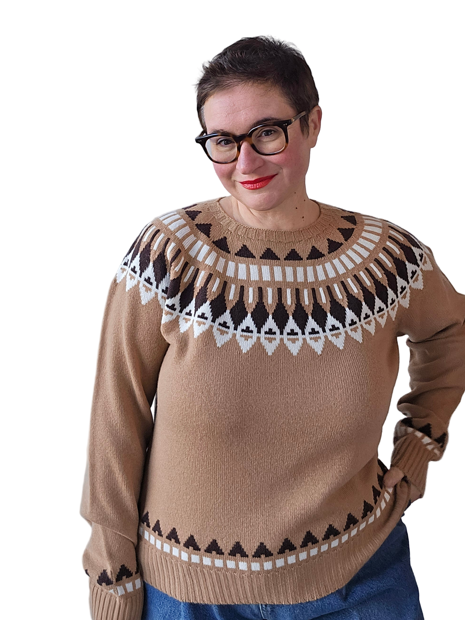 Canessa - Girocollo apres sky in lana e cashmere color biscotto