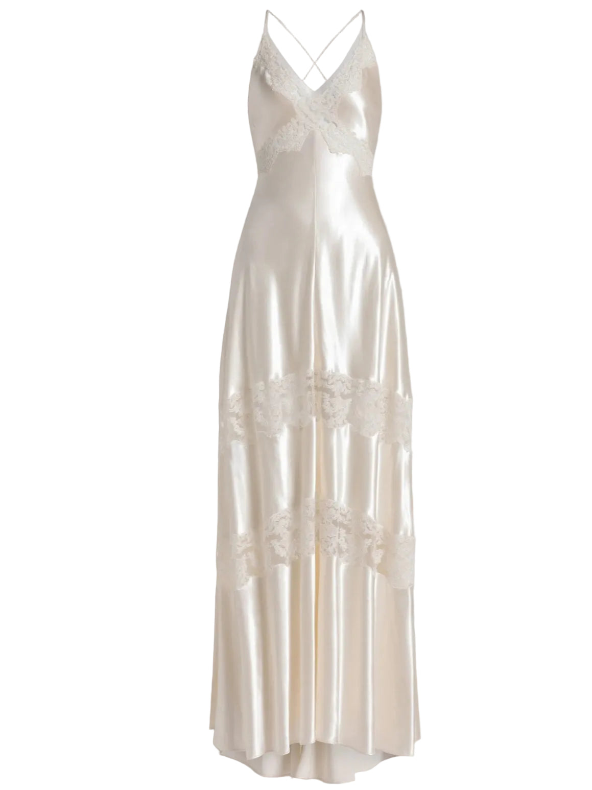 Alberta Ferretti - Abito sottoveste in satin bianco