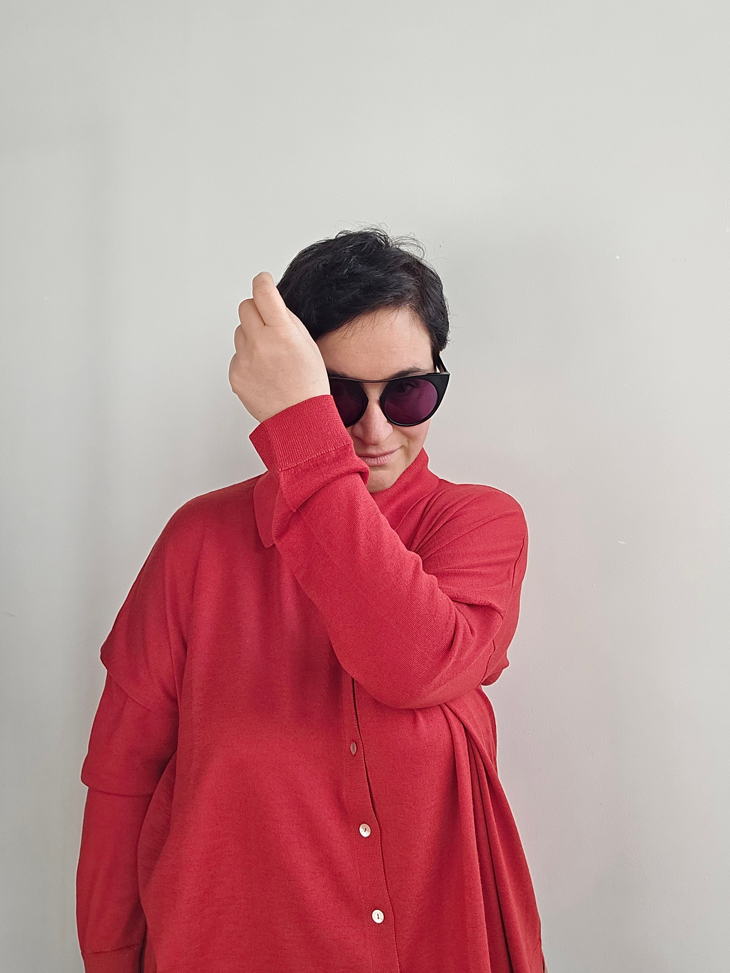 Be You - Cardigan polo rosso