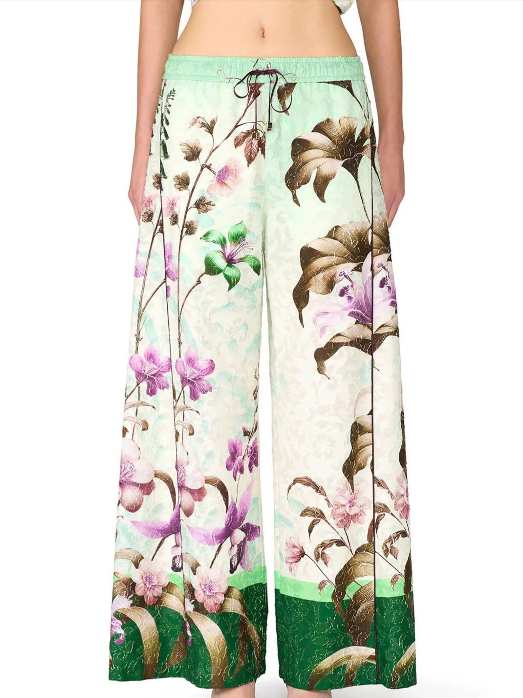 F.R.S. - Pantalone wildflowers f.do verde