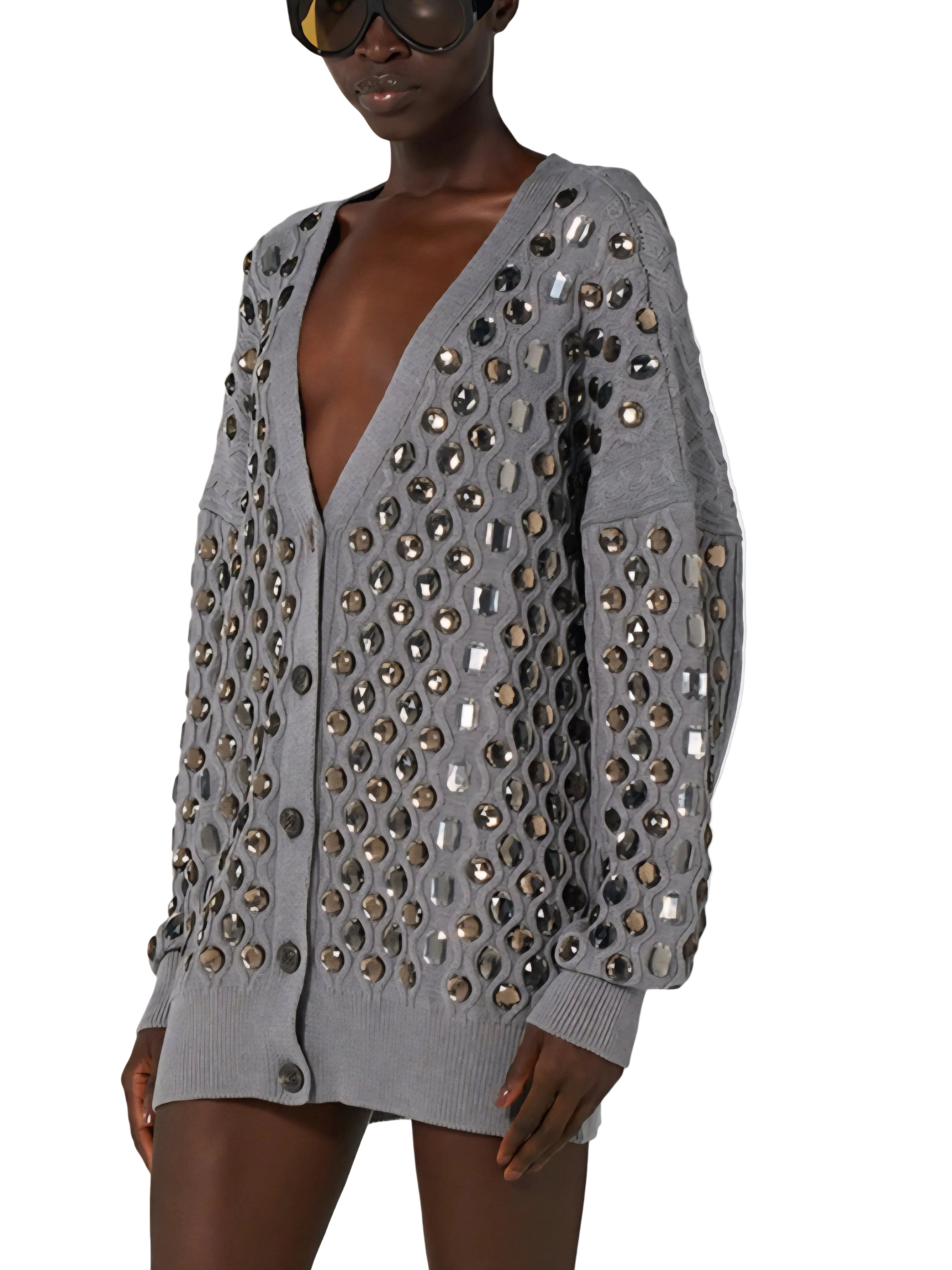 Giuseppe di Morabito - Cardigan grigio cristalli