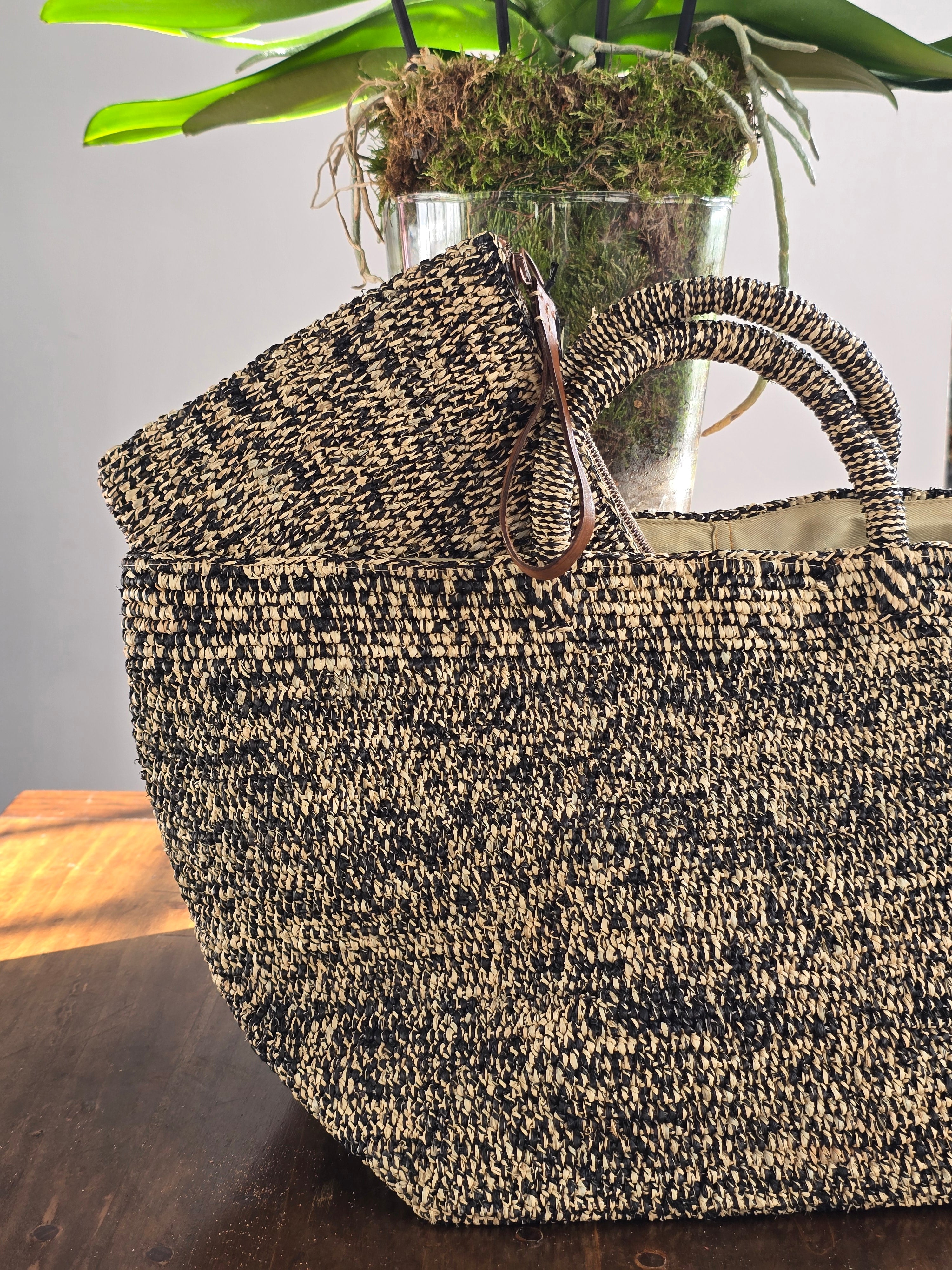 Ibeliv - Borsa in rafia grande "Vanilla" Tiga