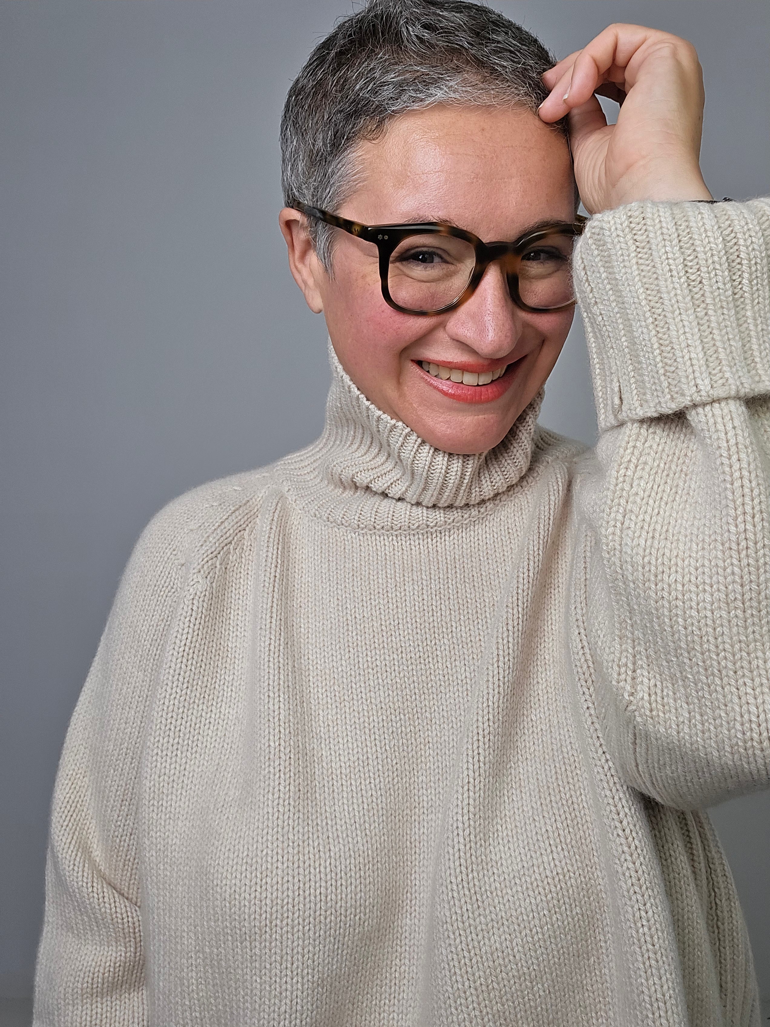 Be You - Maglia cashmere dolcevita sand