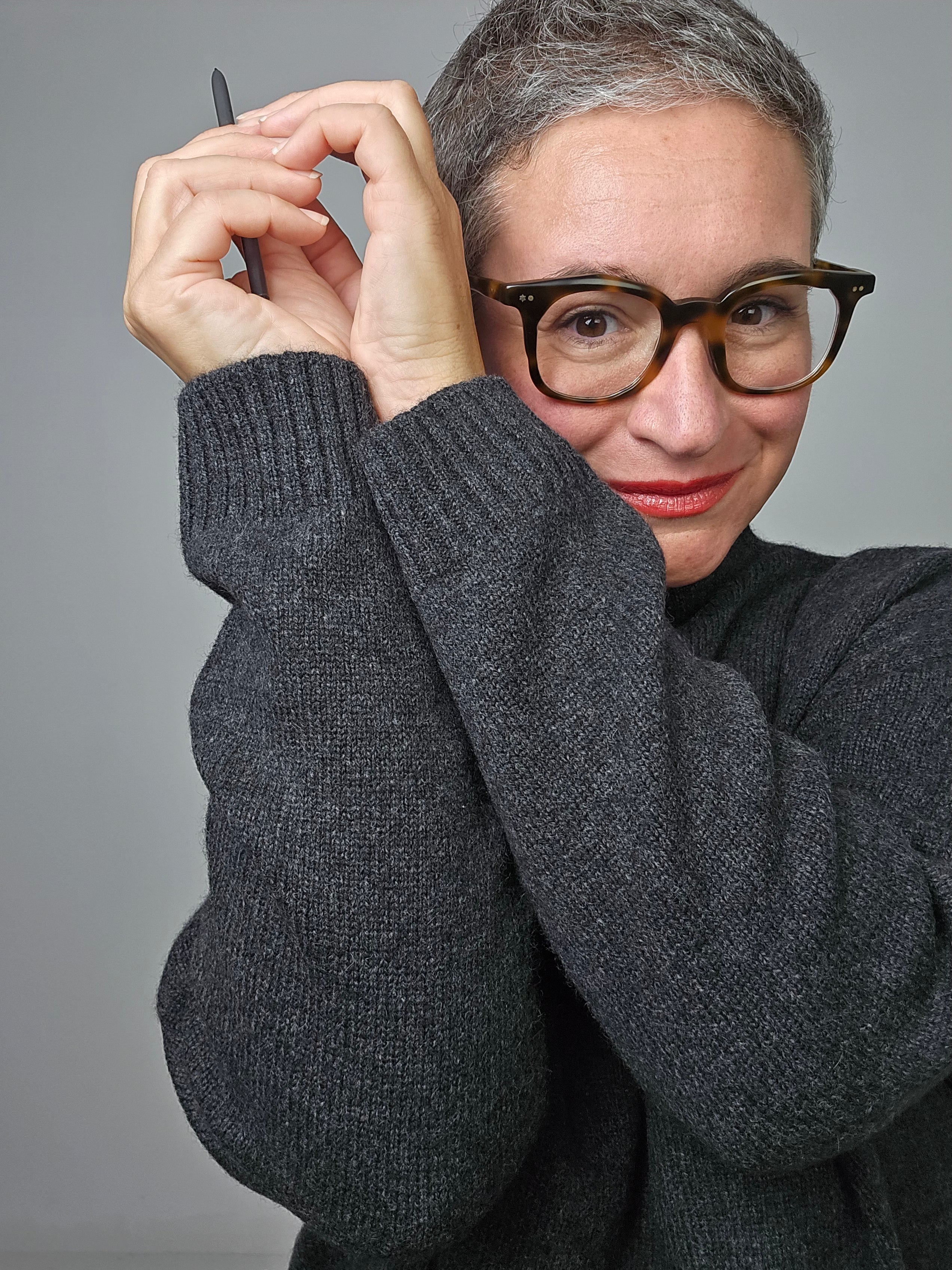 Be You - Maglia cashmere turtle neck grigio