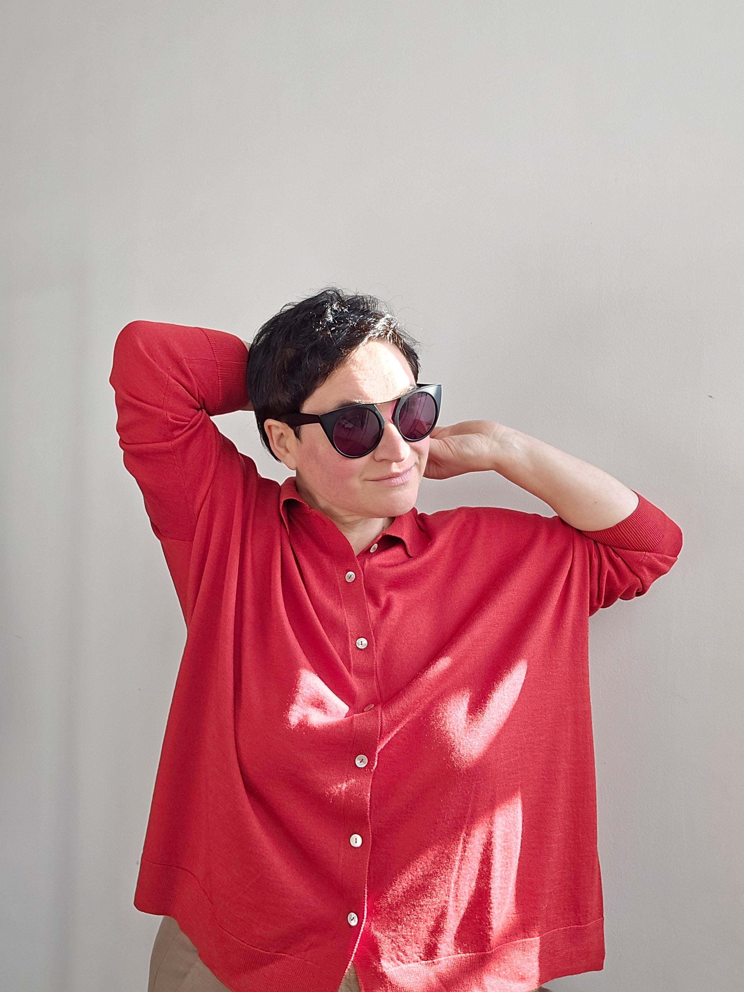 Be You - Cardigan polo rosso