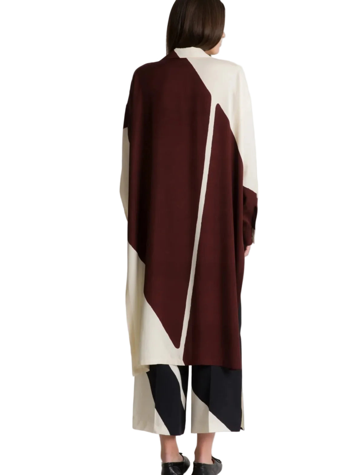 Alberta Ferretti - Camicia fantasia marrone