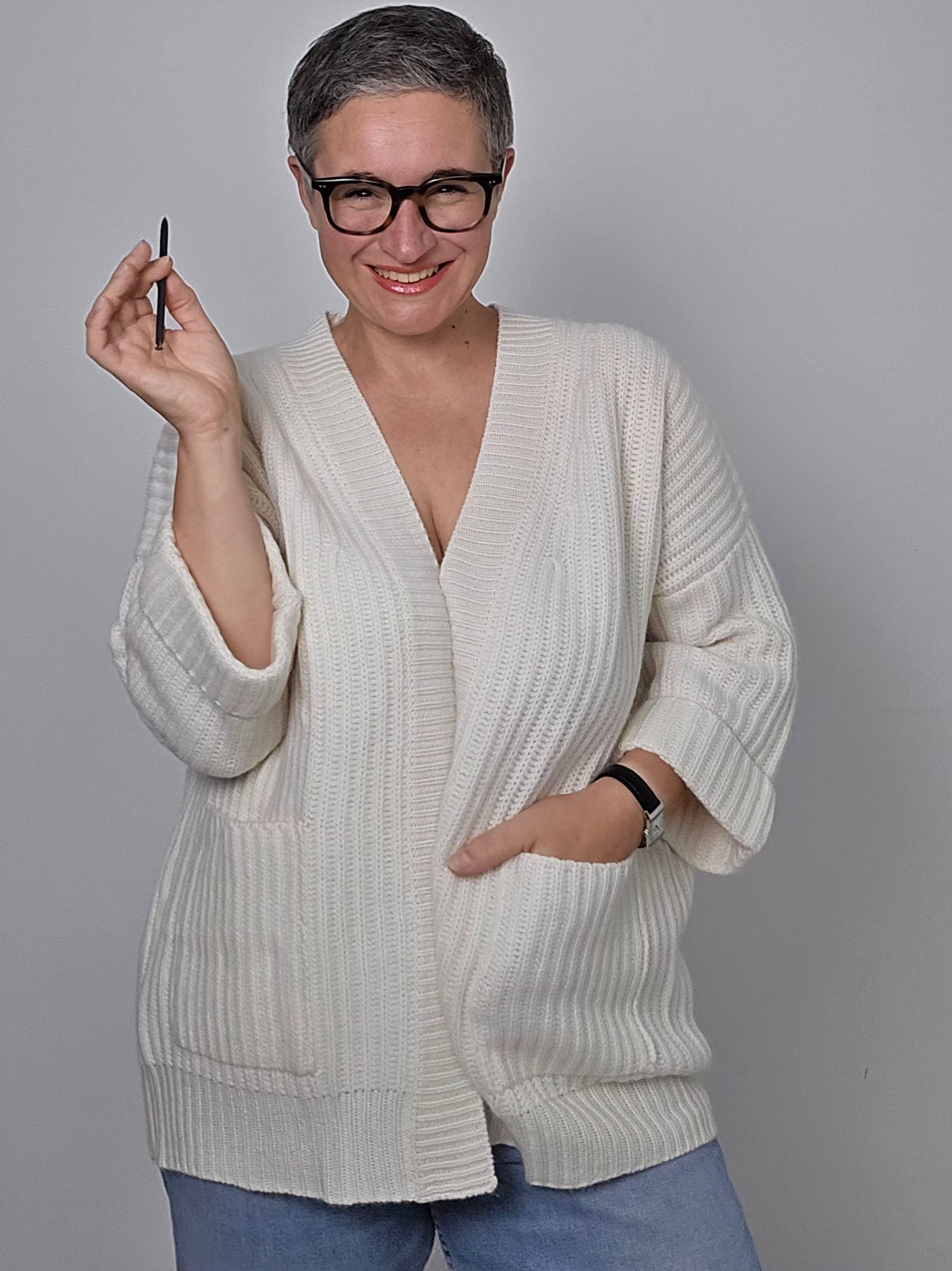 Be You - Cardigan cashmere bianco