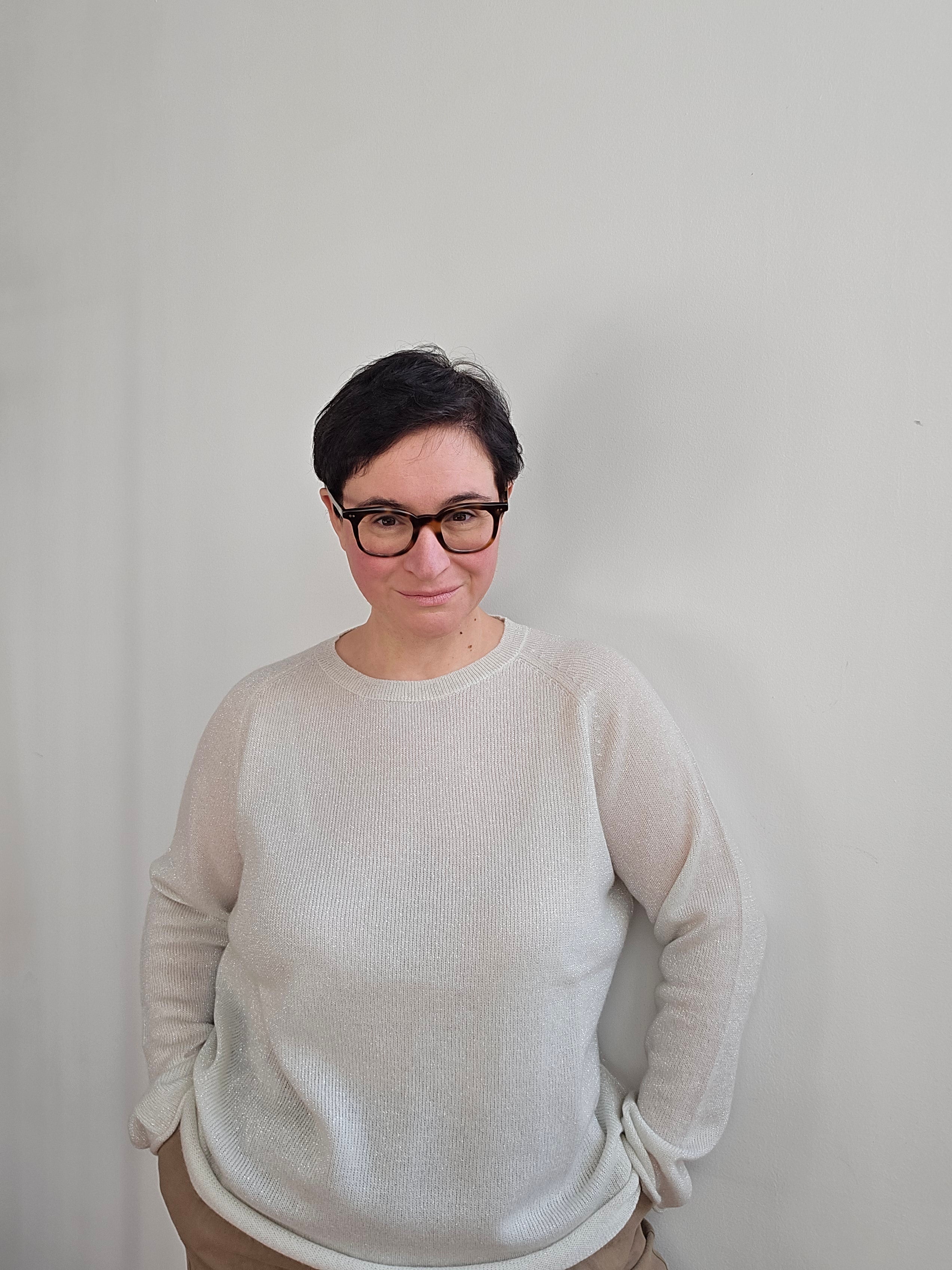 Be You - Maglia girocollo bianca e lurex