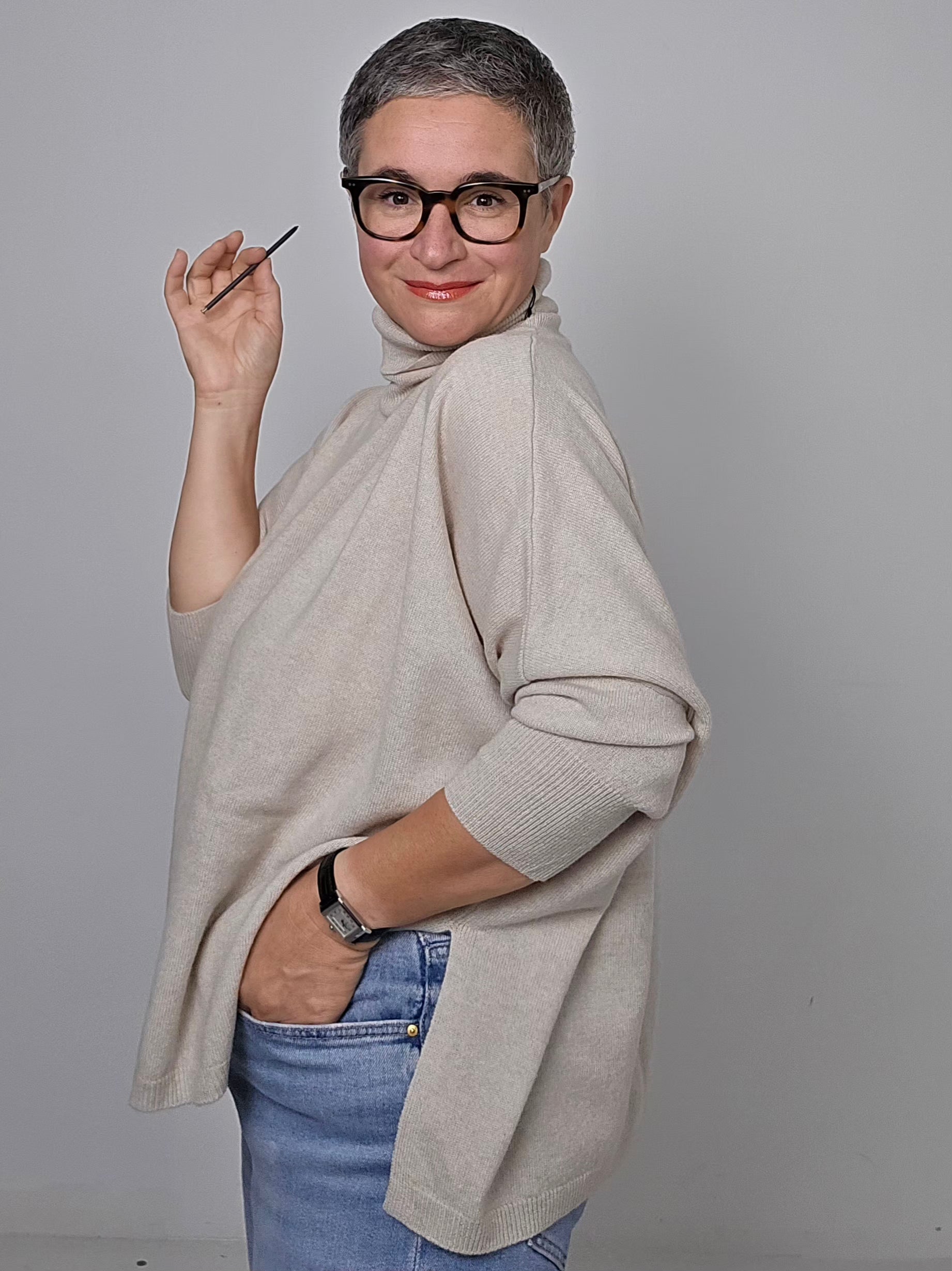 Be You - Maglia cashmere turtle neck sand