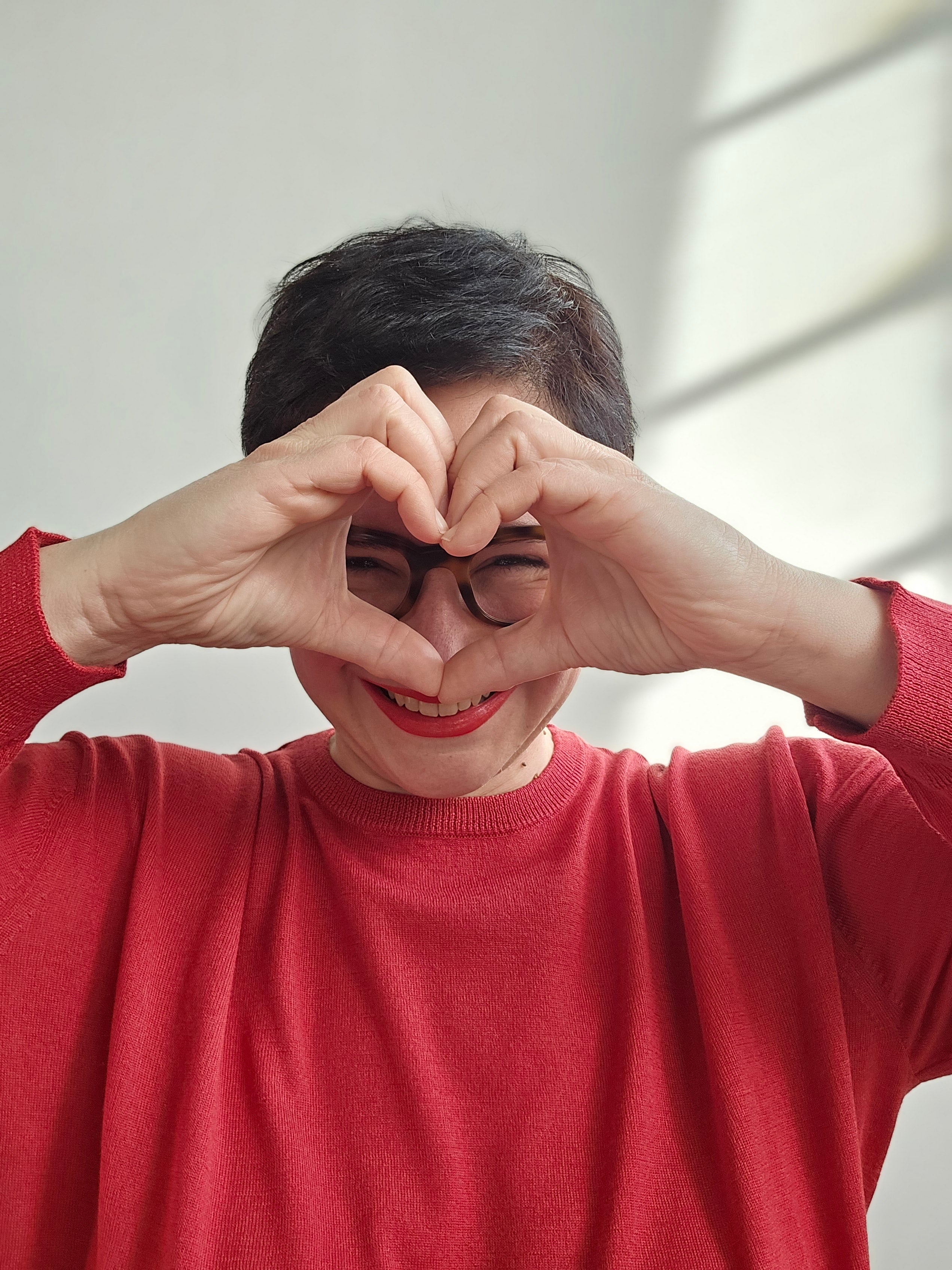 Be You - Maglia rossa girocollo in cashmere e seta