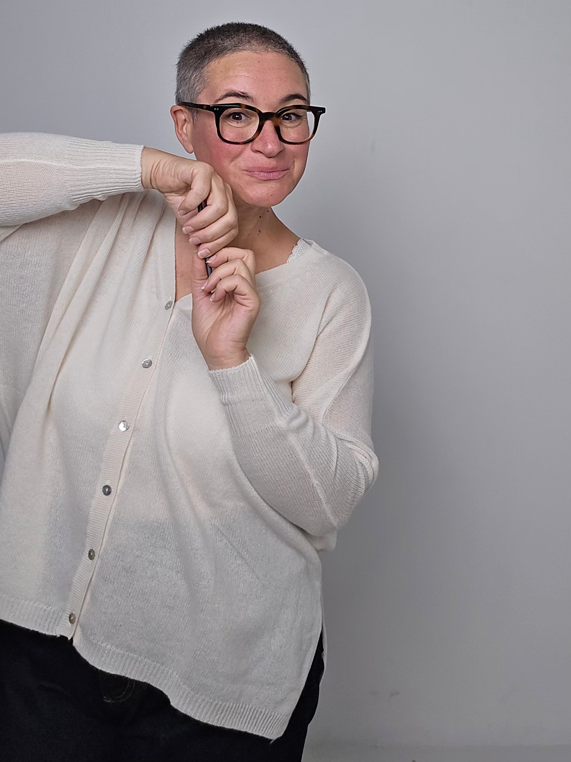 Be You - Cardigan cashmere bianco