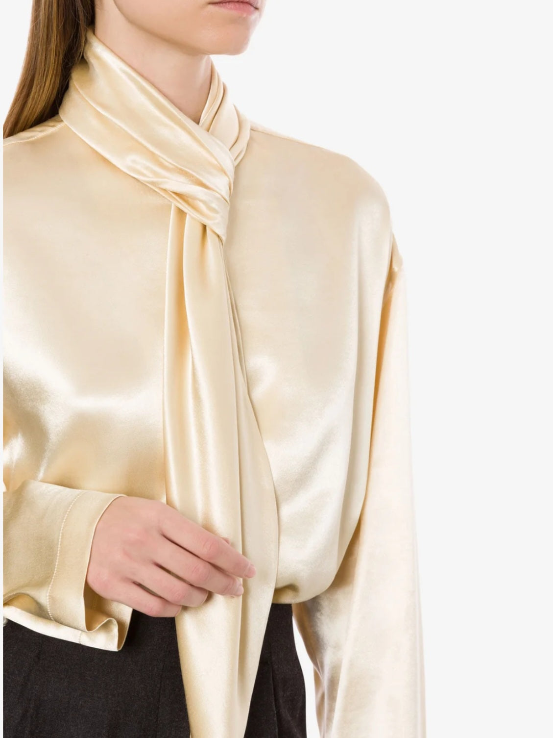 Alberta Ferretti - Camicia raso avorio