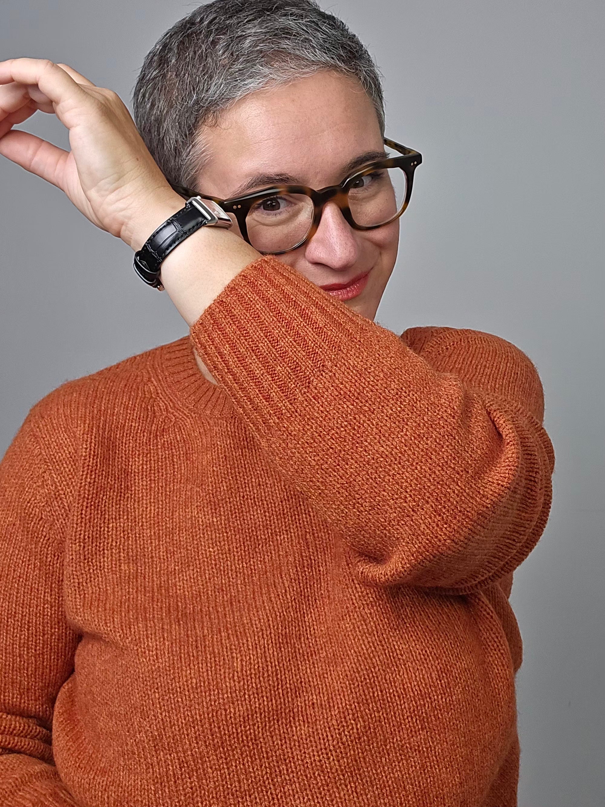 Be You - Maglia girocollo in cashmere orange