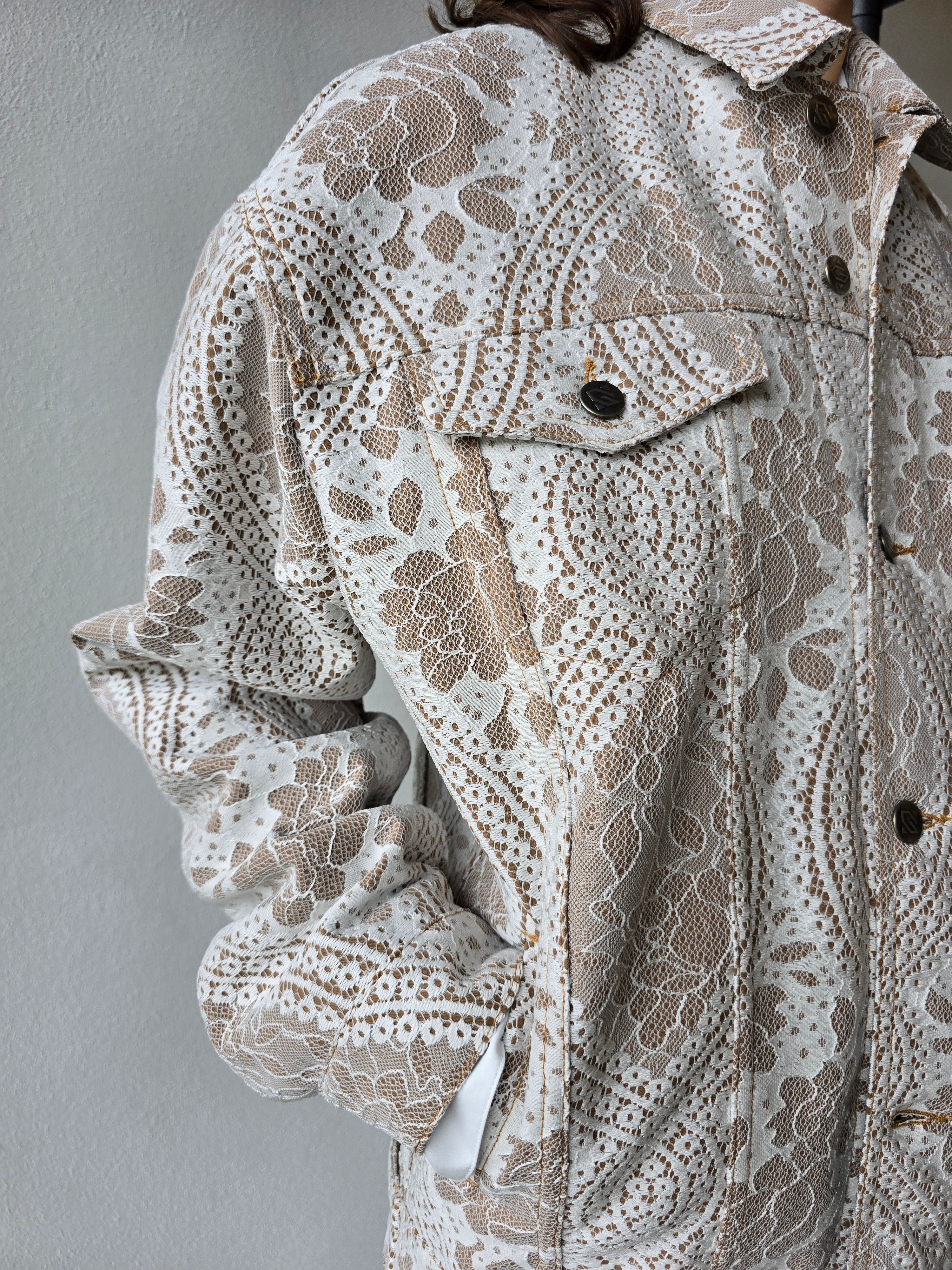 Giuseppe di Morabito - Giacca denim effetto pizzo