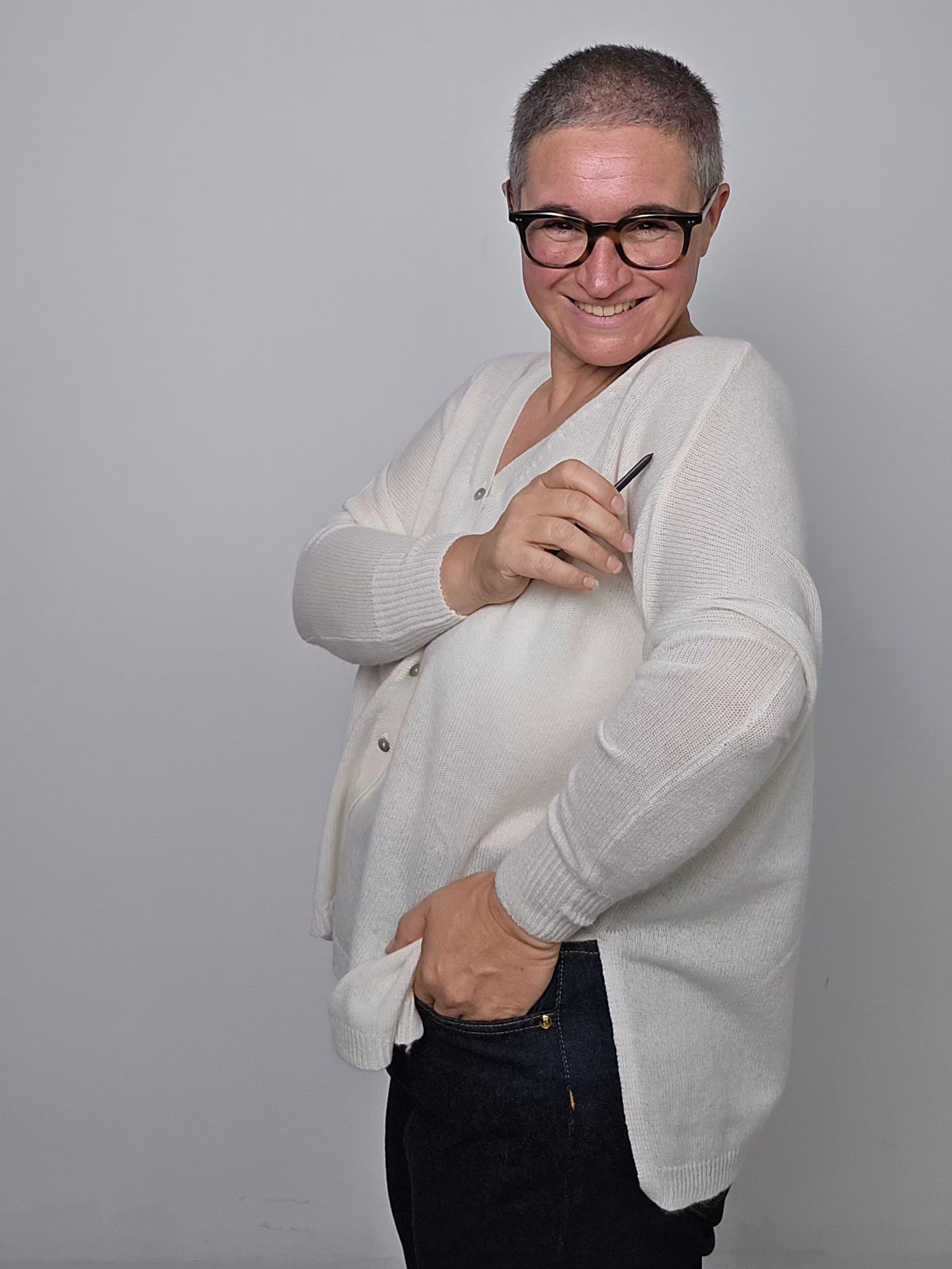 Be You - Cardigan cashmere bianco