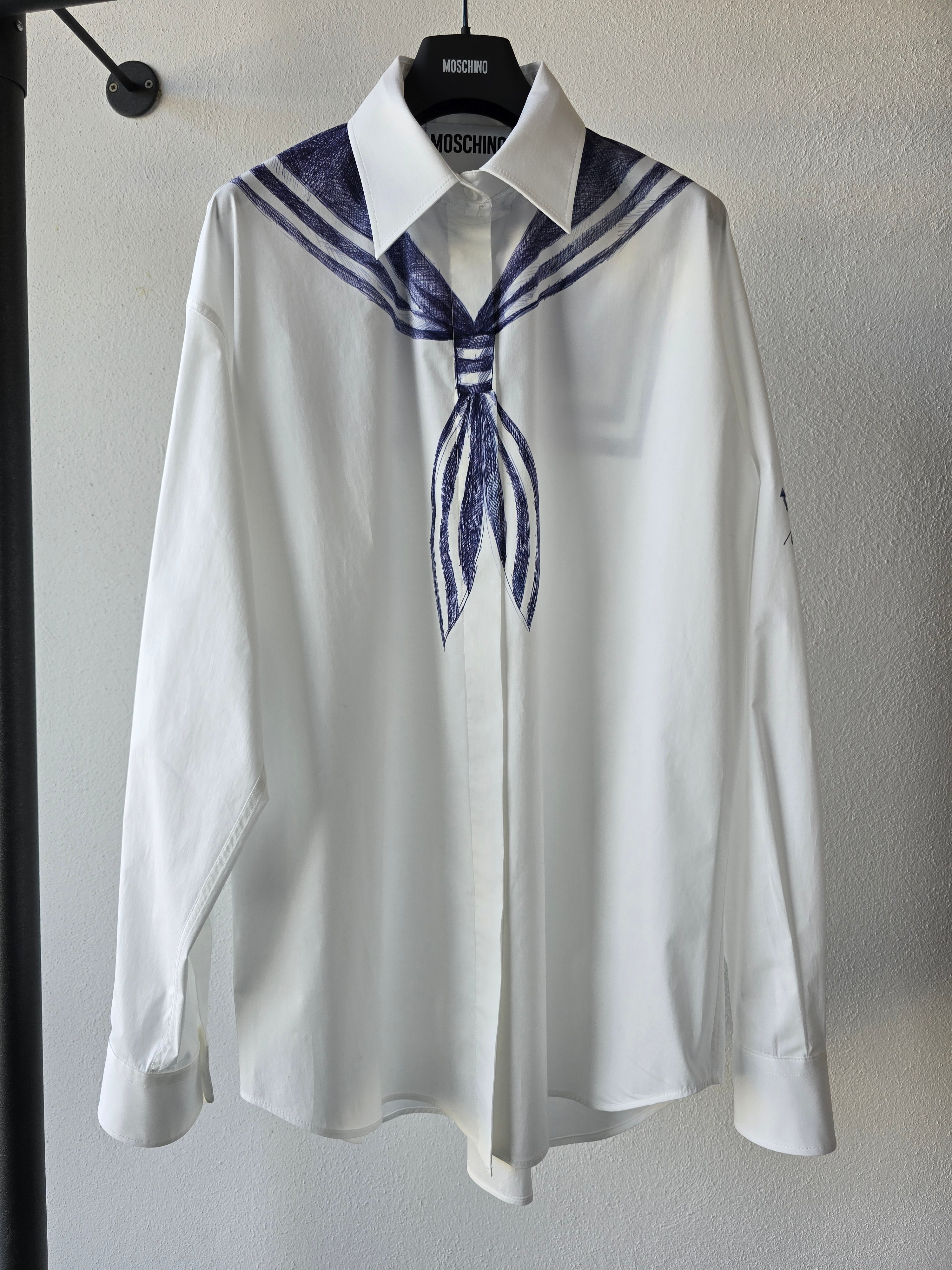 Moschino - Camicia trompe l'oeil marinière