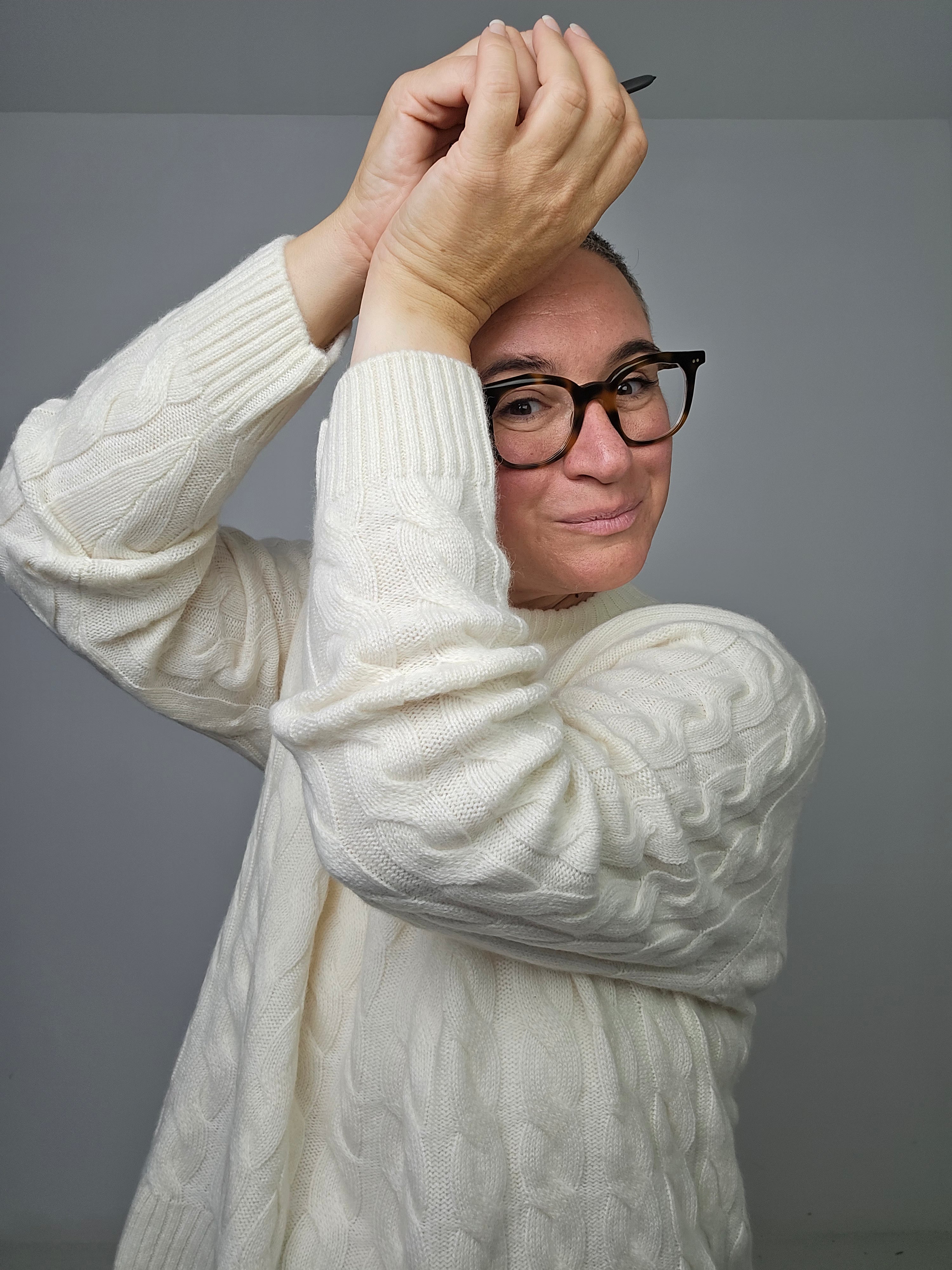 Be You - Maglia cashmere trecce avorio