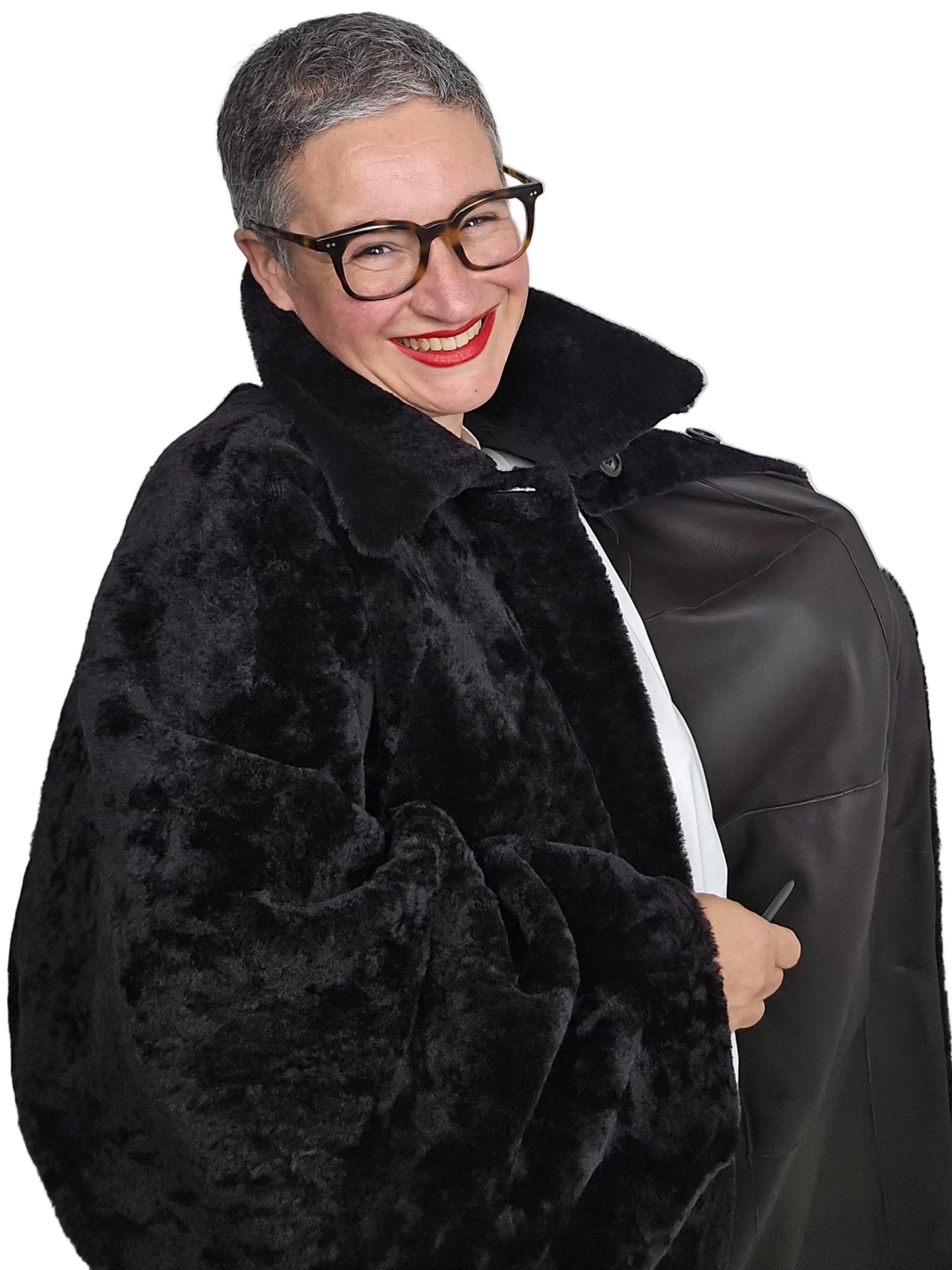 Blancha - Cappotto cioccolato con cintura