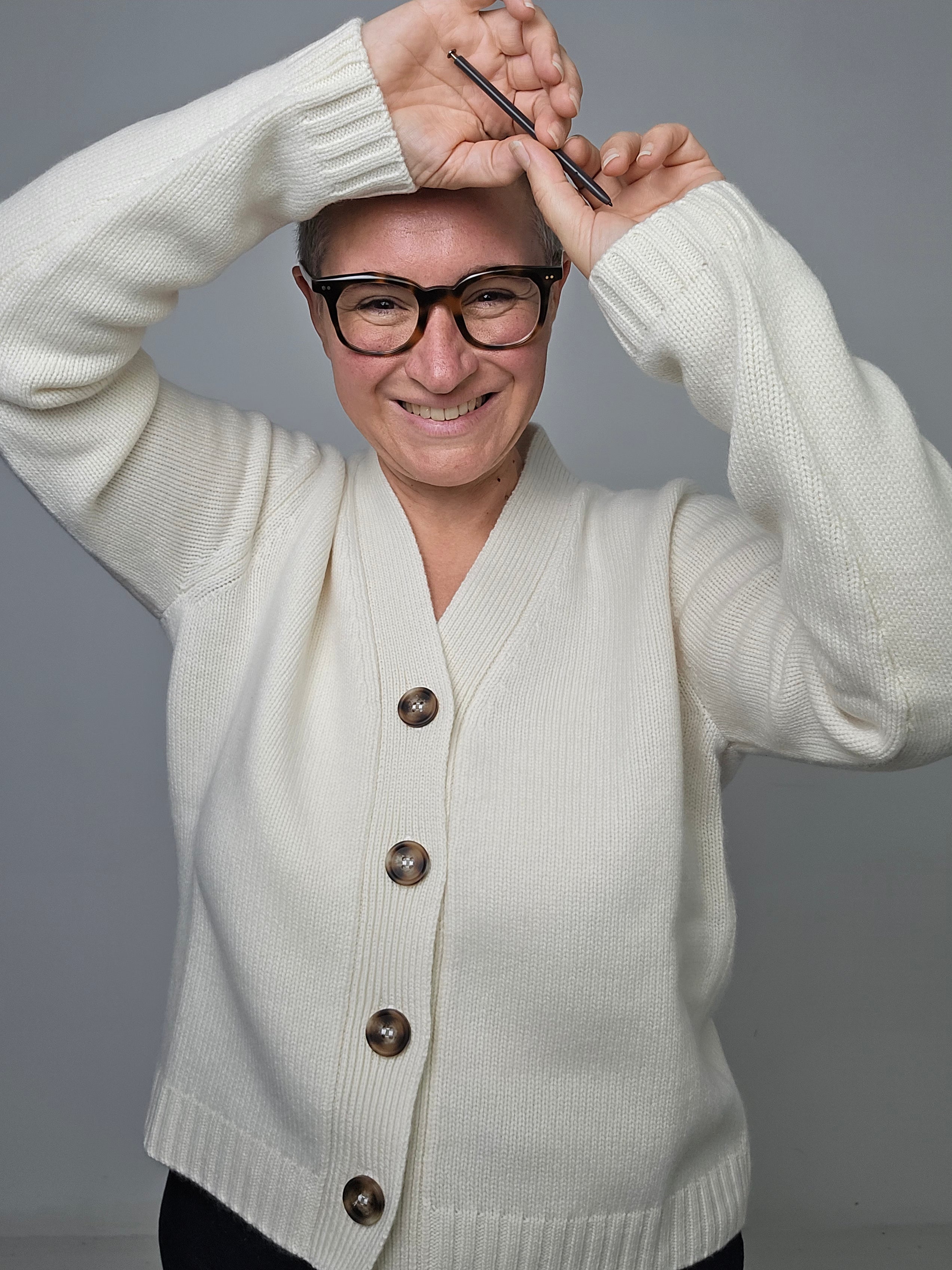 Be You - Cardigan cashmere avorio