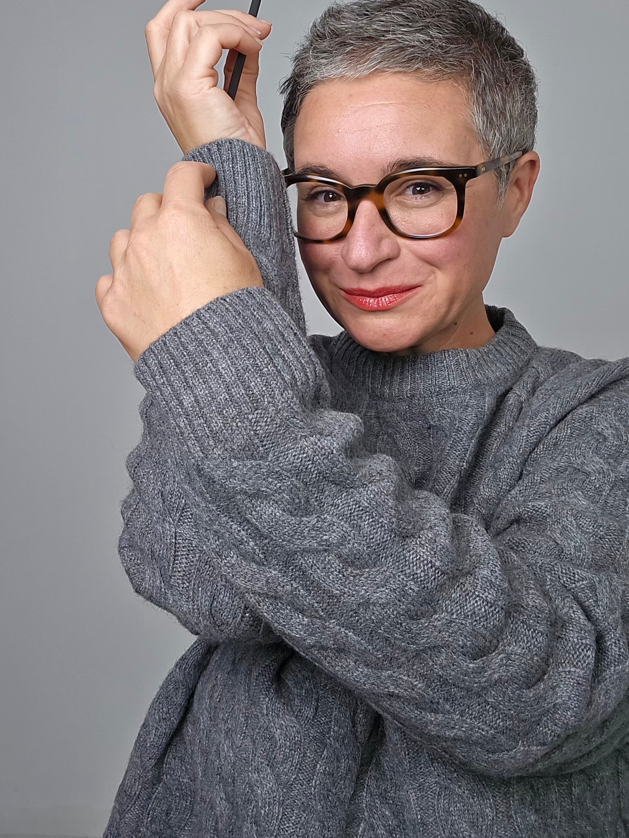 Be You - Maglia in cashmere a trecce dark grey