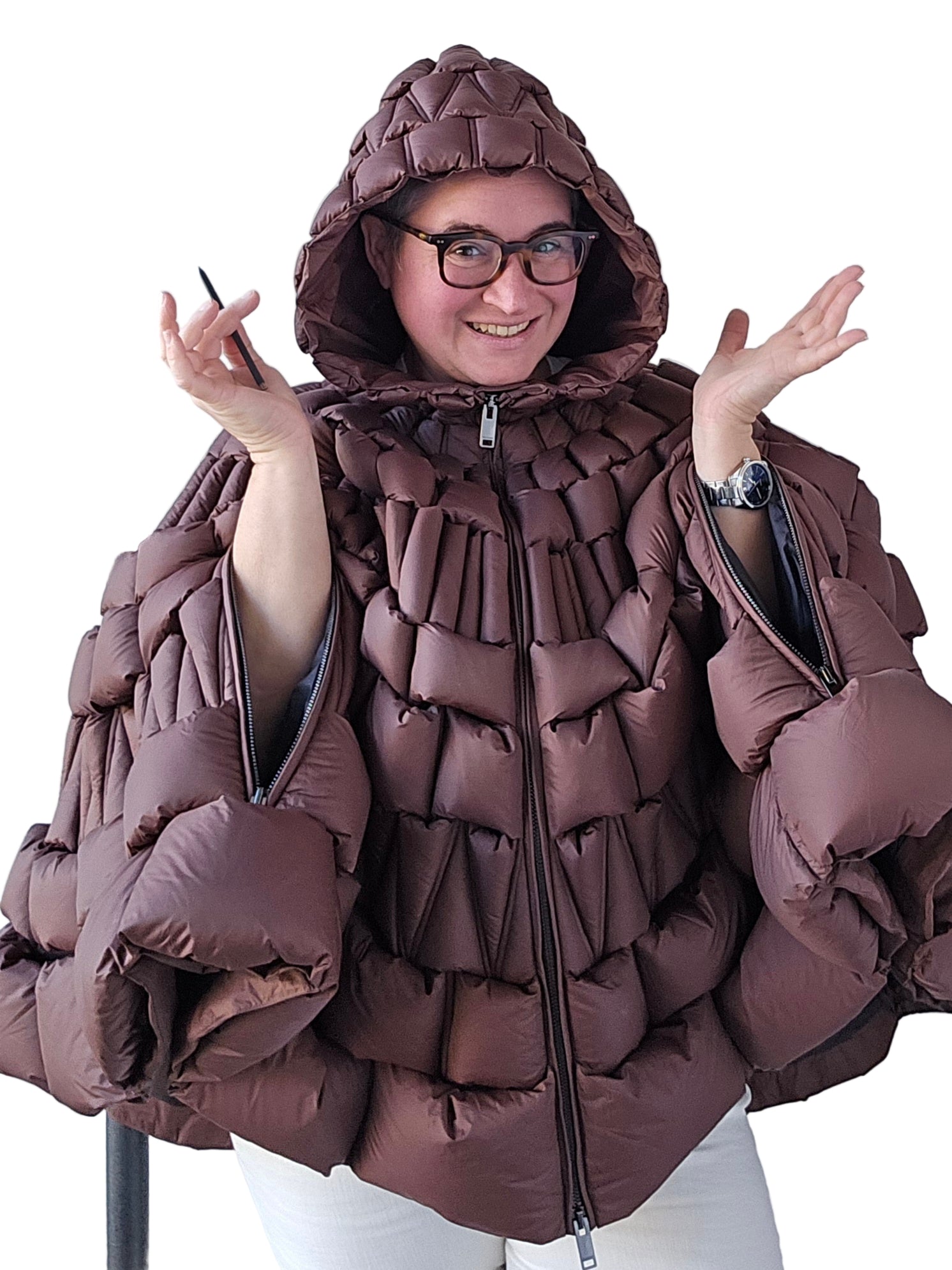 Raxxy - Mantella in piumino color cioccolato