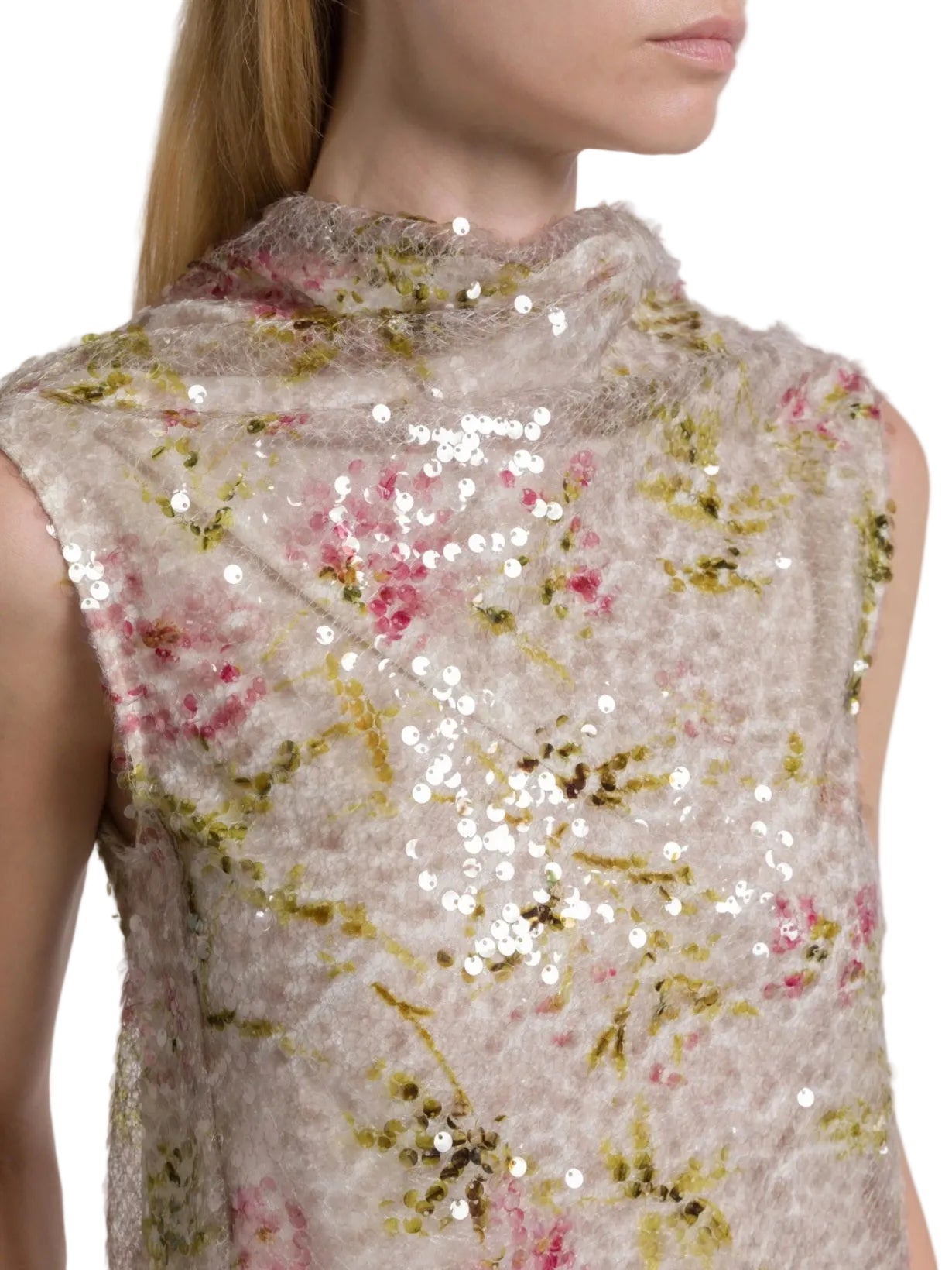 Alberta Ferretti - Top paillettes stampata