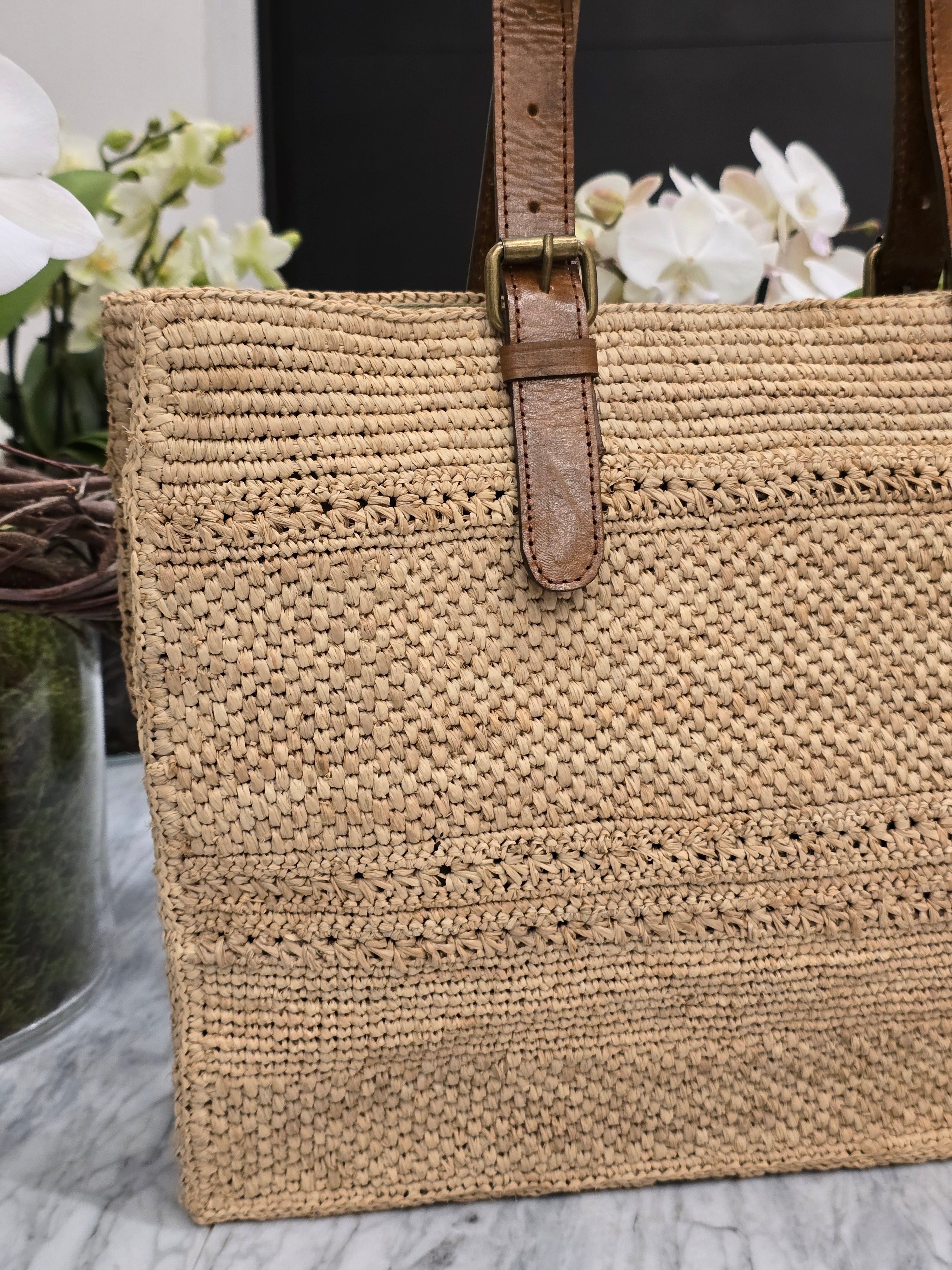 Ibeliv - Borsa in rafia "Nomade" Tea