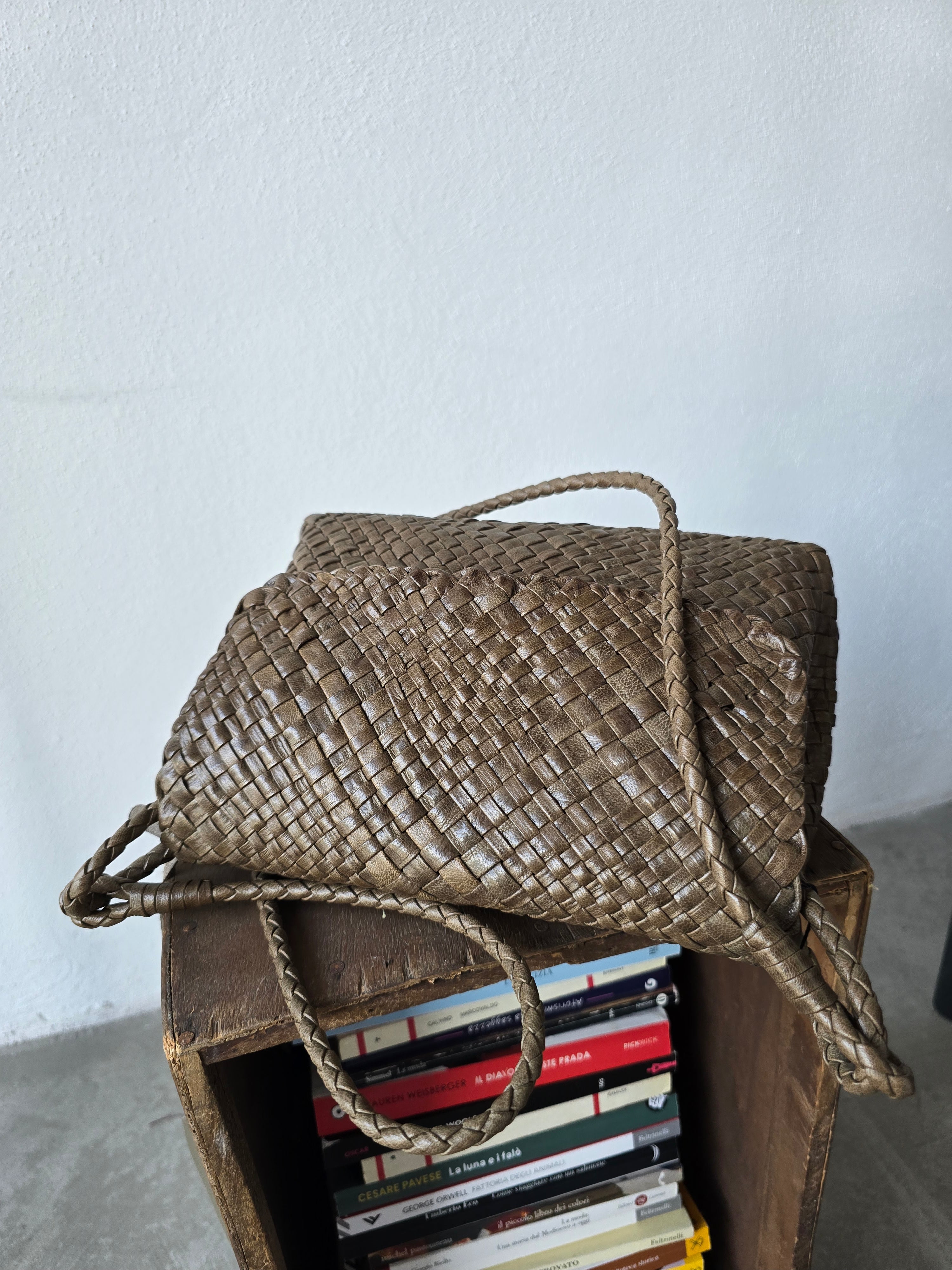 Ibeliv - Borsa intrecciata " Paris" kaki