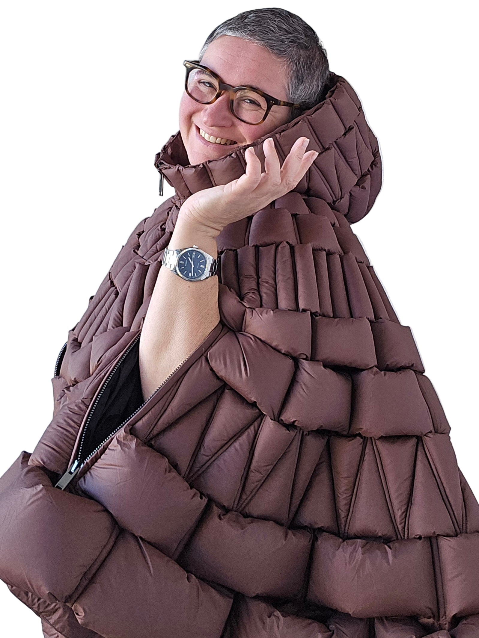 Raxxy - Mantella in piumino color cioccolato