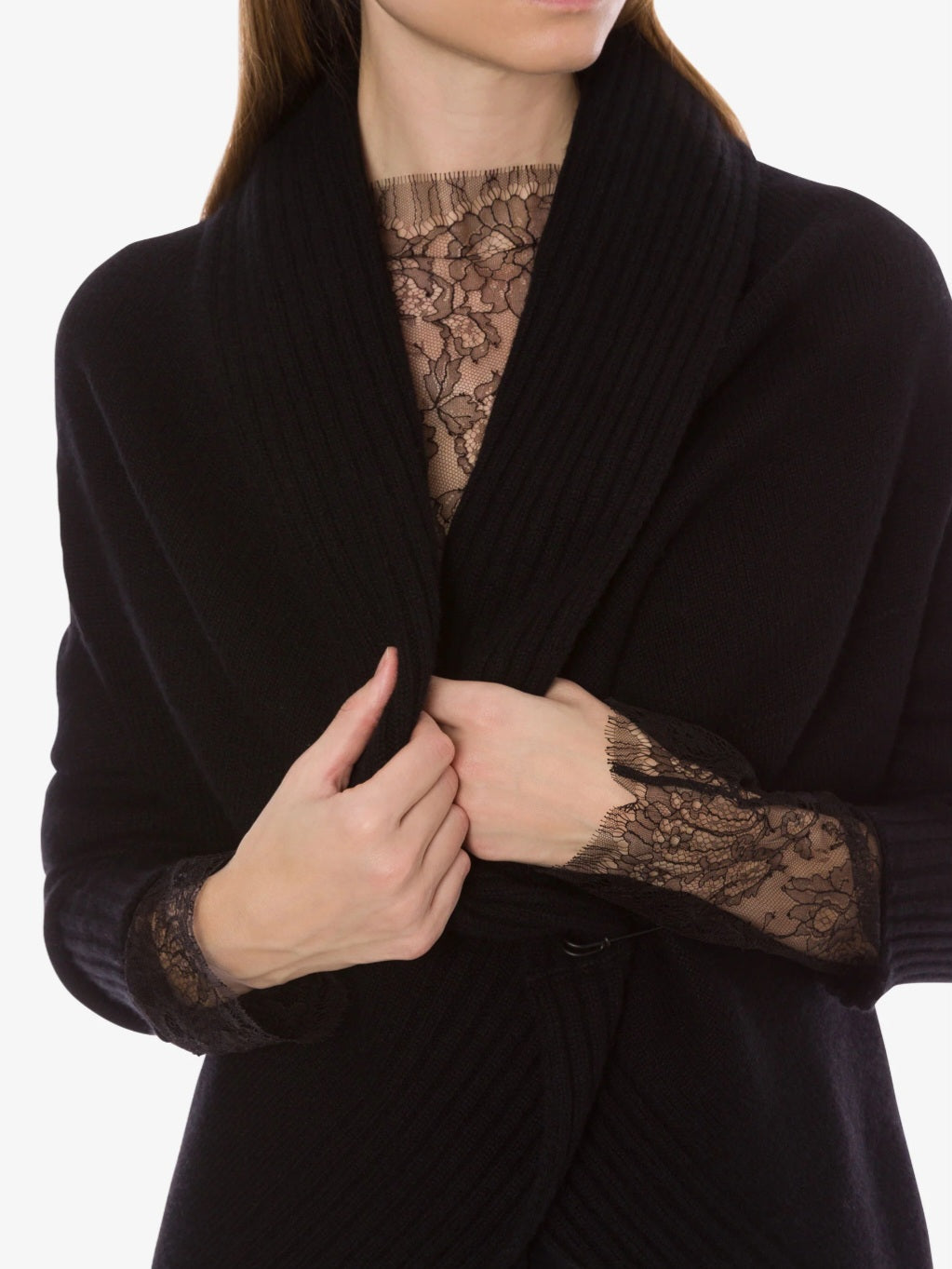 Alberta Ferretti - Cardigan in merinos, seta e cashmere