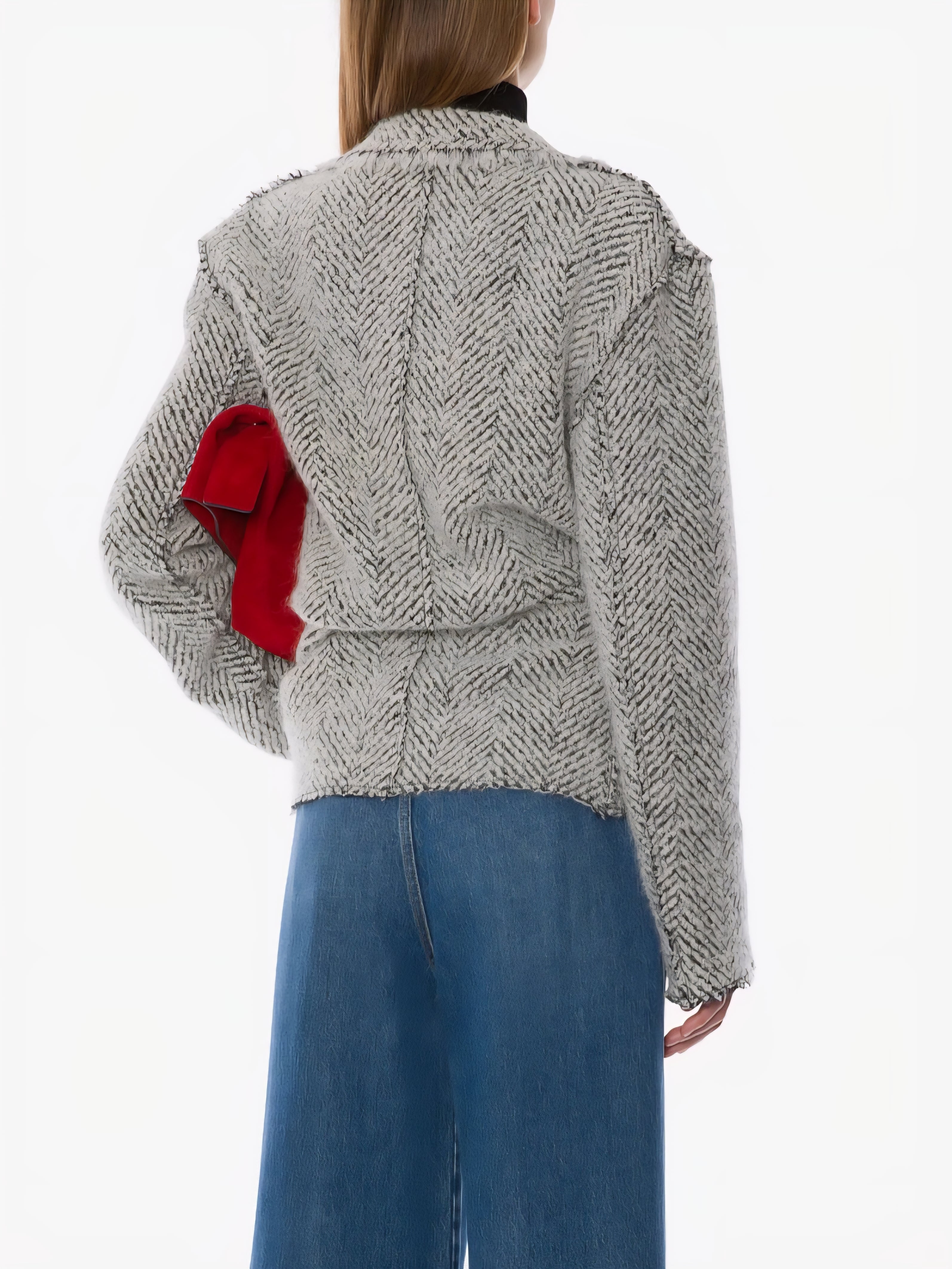 Alberta Ferretti -- Giacca in bouclè spigato avorio
